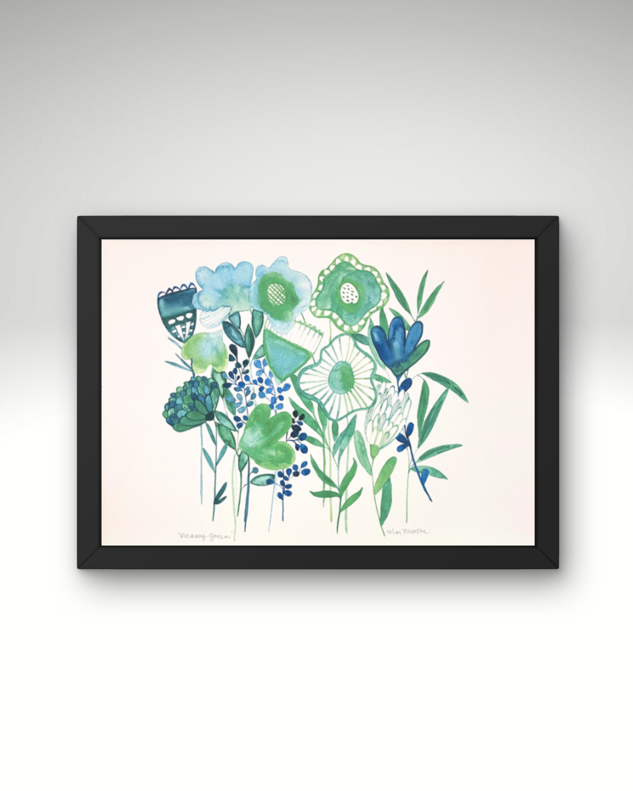 Dreamy Green And Blue Surprise - Floral Watercolour Art PRINT — Kim Miatke Art | Calla Collective