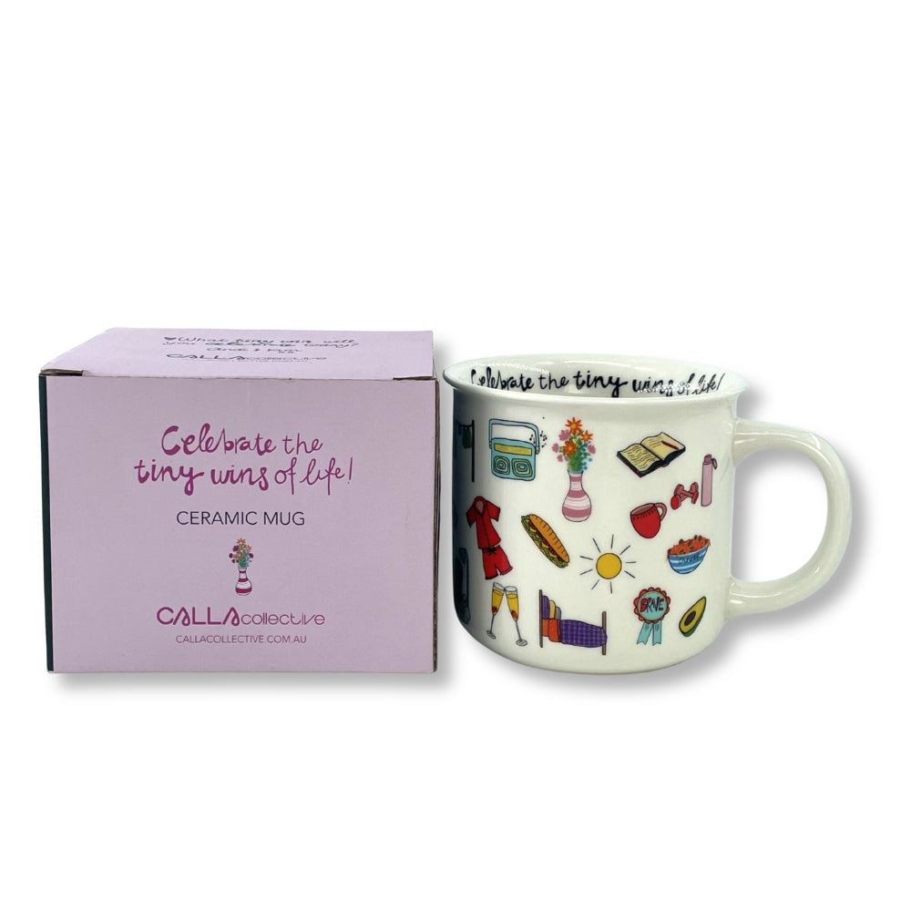 WS Ceramic Mug - 350ml - 'Celebrate the Tiny Wins of Life'