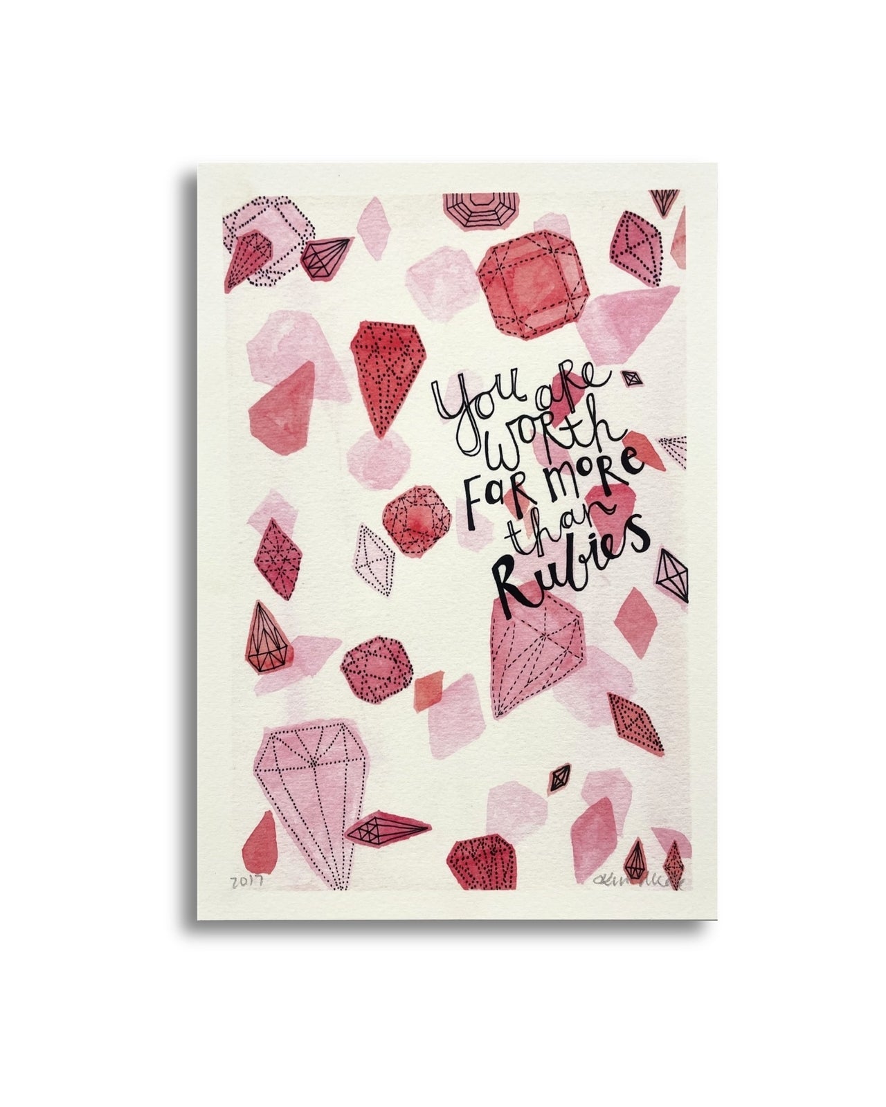 'Worth More' - Watercolour and Word  ART PRINT — Kim Miatke Art | Calla Collective