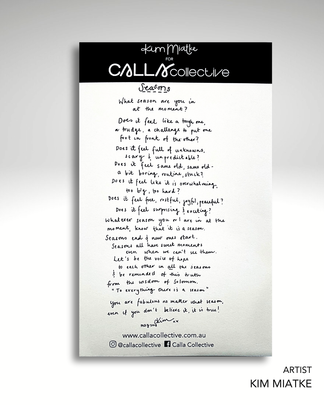 Seasons — PRINT | Calla Collective