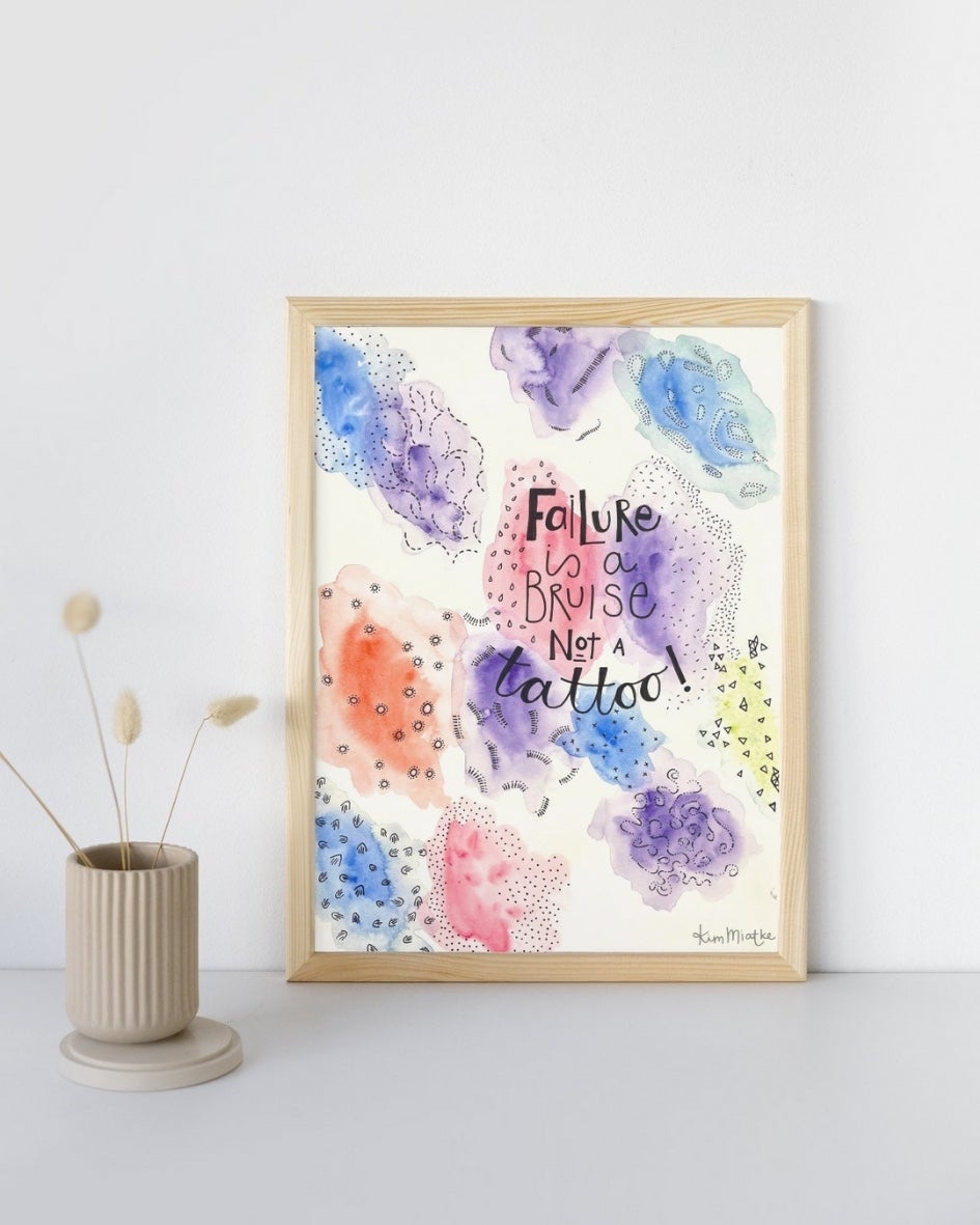 'Failing Pretty' - Watercolour and Word Abstract ART PRINT — Kim Miatke Art | Calla Collective