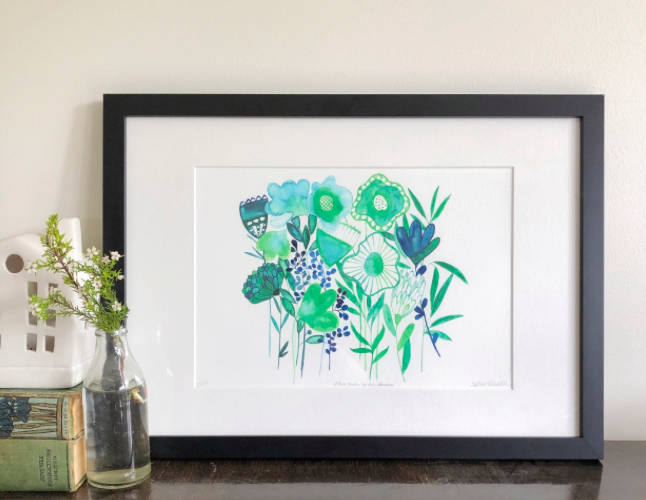 Dreamy Green And Blue Surprise - Floral Watercolour Art PRINT — Kim Miatke Art | Calla Collective