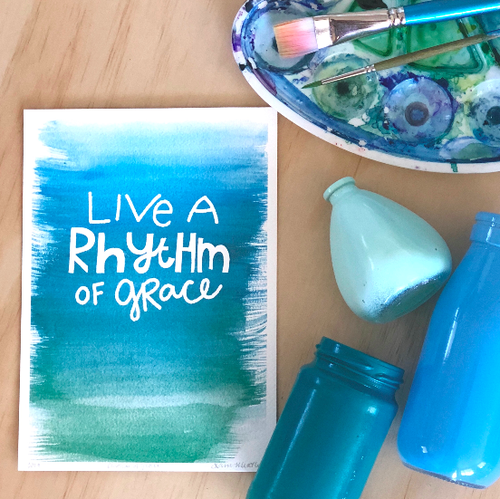 'Live A Rhythm Of Grace" — Watercolour & Word PRINT | Calla Collective