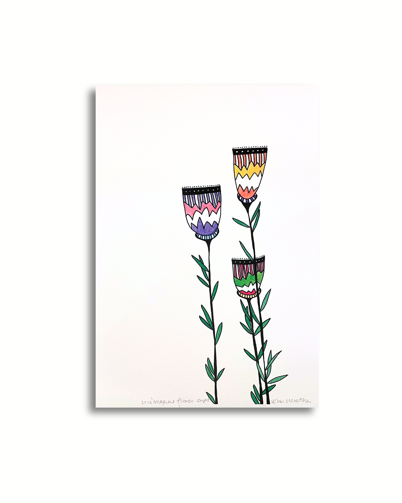 Imagine Flower Cups - Floral Watercolour Art PRINT — Kim Miatke Art | Calla Collective