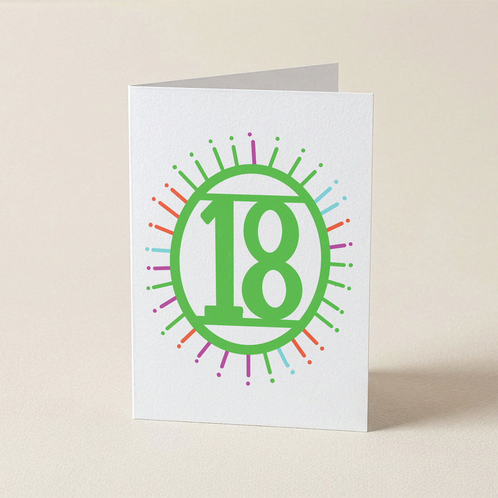 eighteen ‘18’ - Number/Milestone Greeting Card