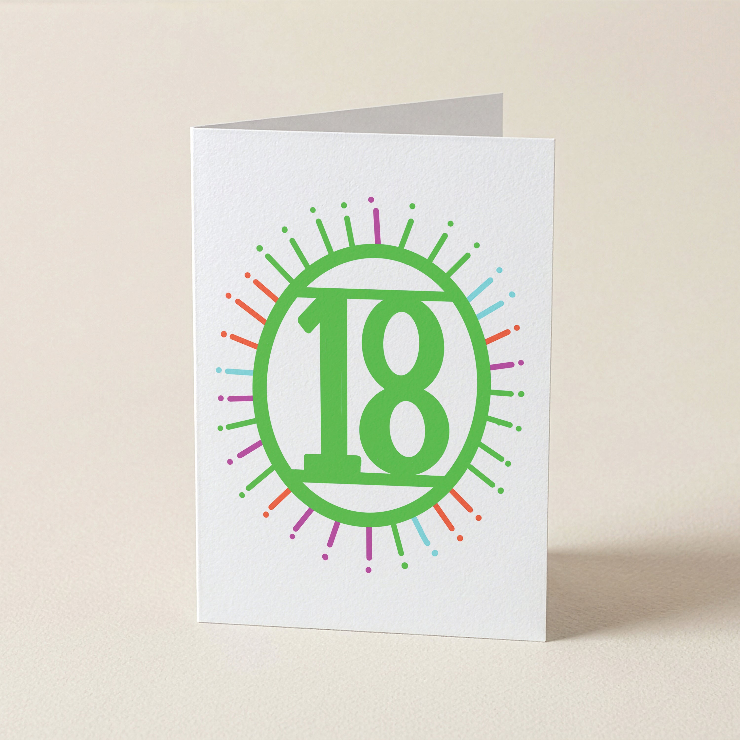 eighteen ‘18’ - Number/Milestone Greeting Card