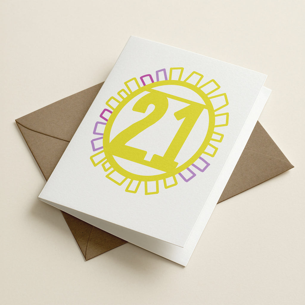 WS twenty-one ‘21’ - Birthday Card