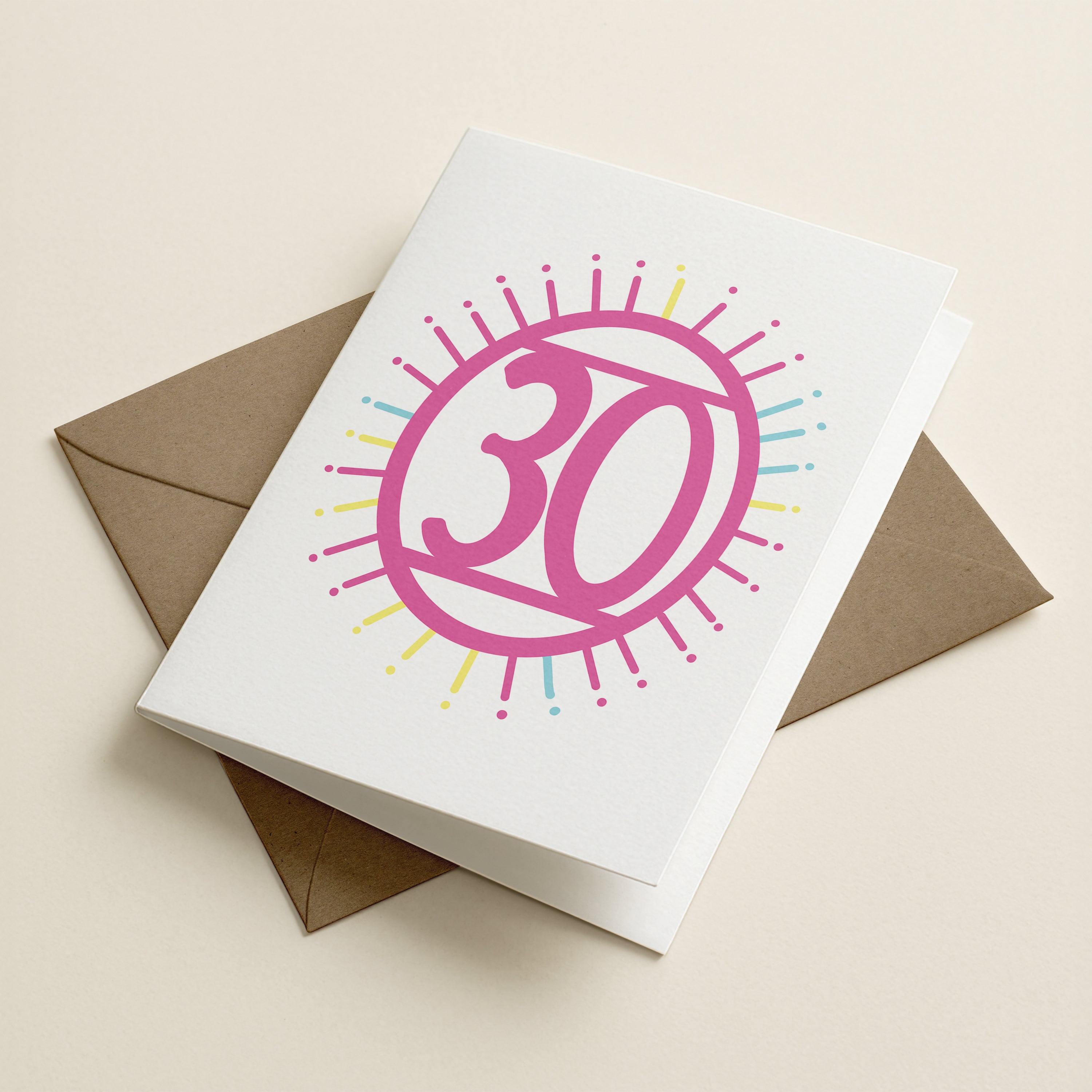 Thirty ’30’ - Number/Milestone Greeting Card