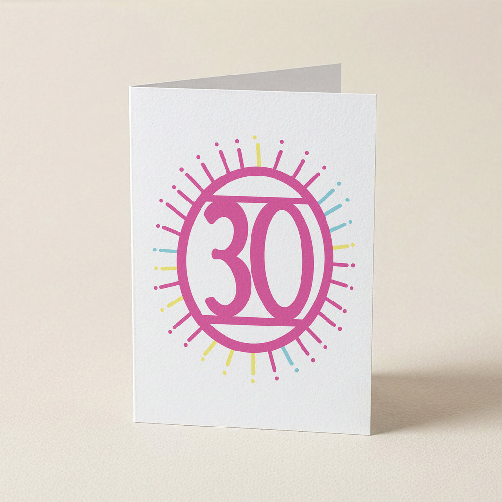Thirty ’30’ - Number/Milestone Greeting Card