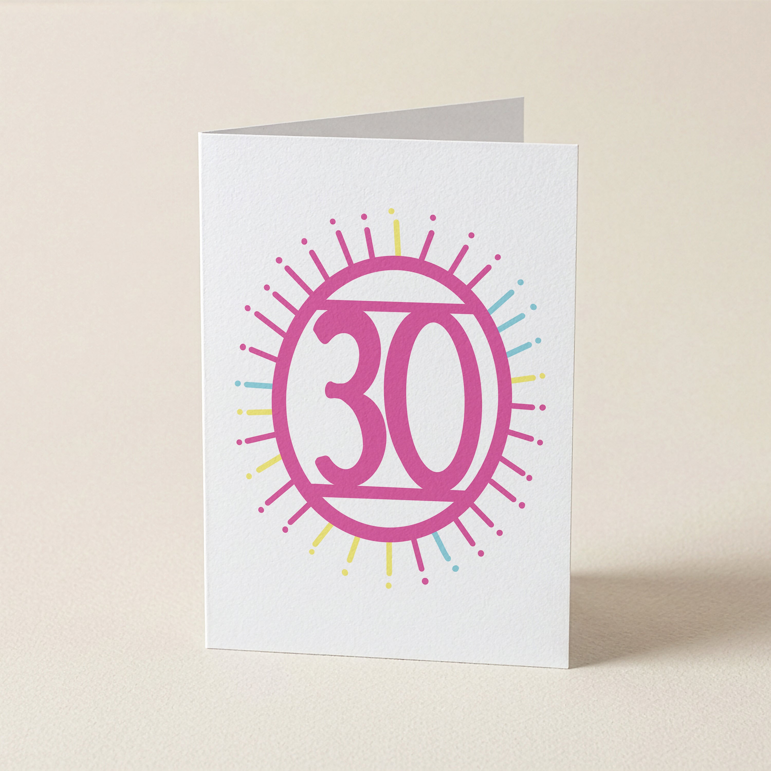Thirty ’30’ - Number/Milestone Greeting Card