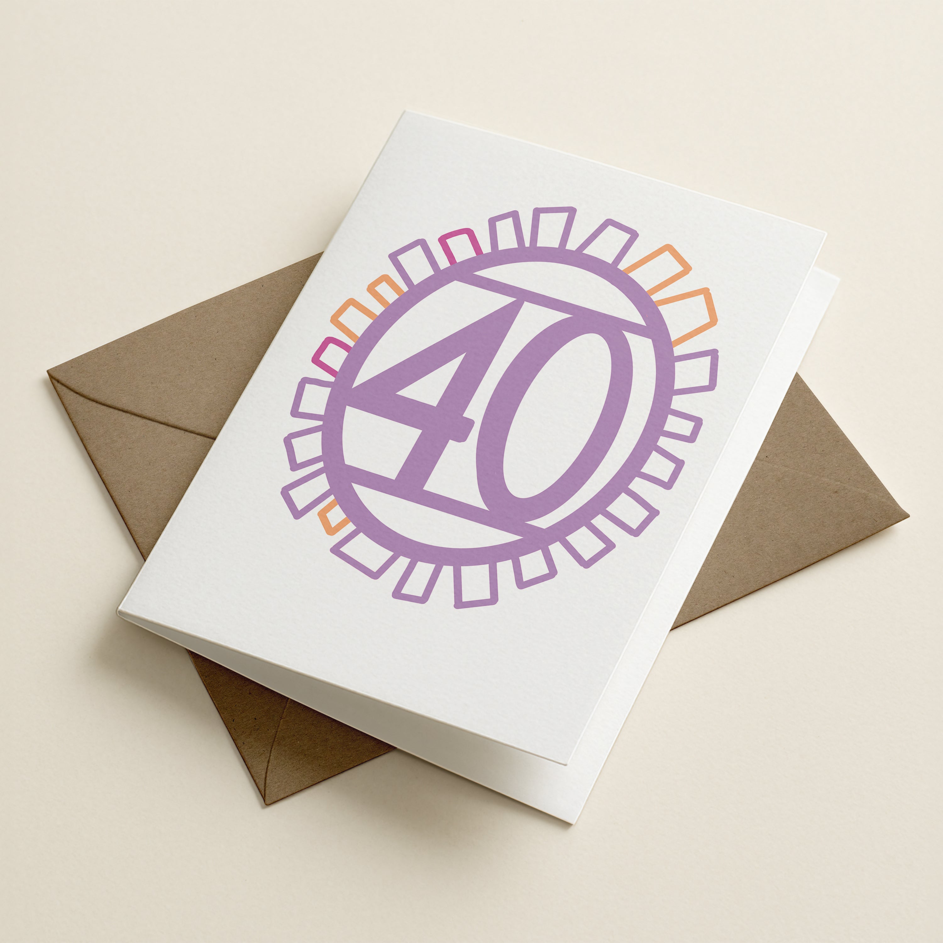 Forty '40' - Number/Milestone Greeting Card