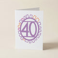 Forty '40' - Number/Milestone Greeting Card