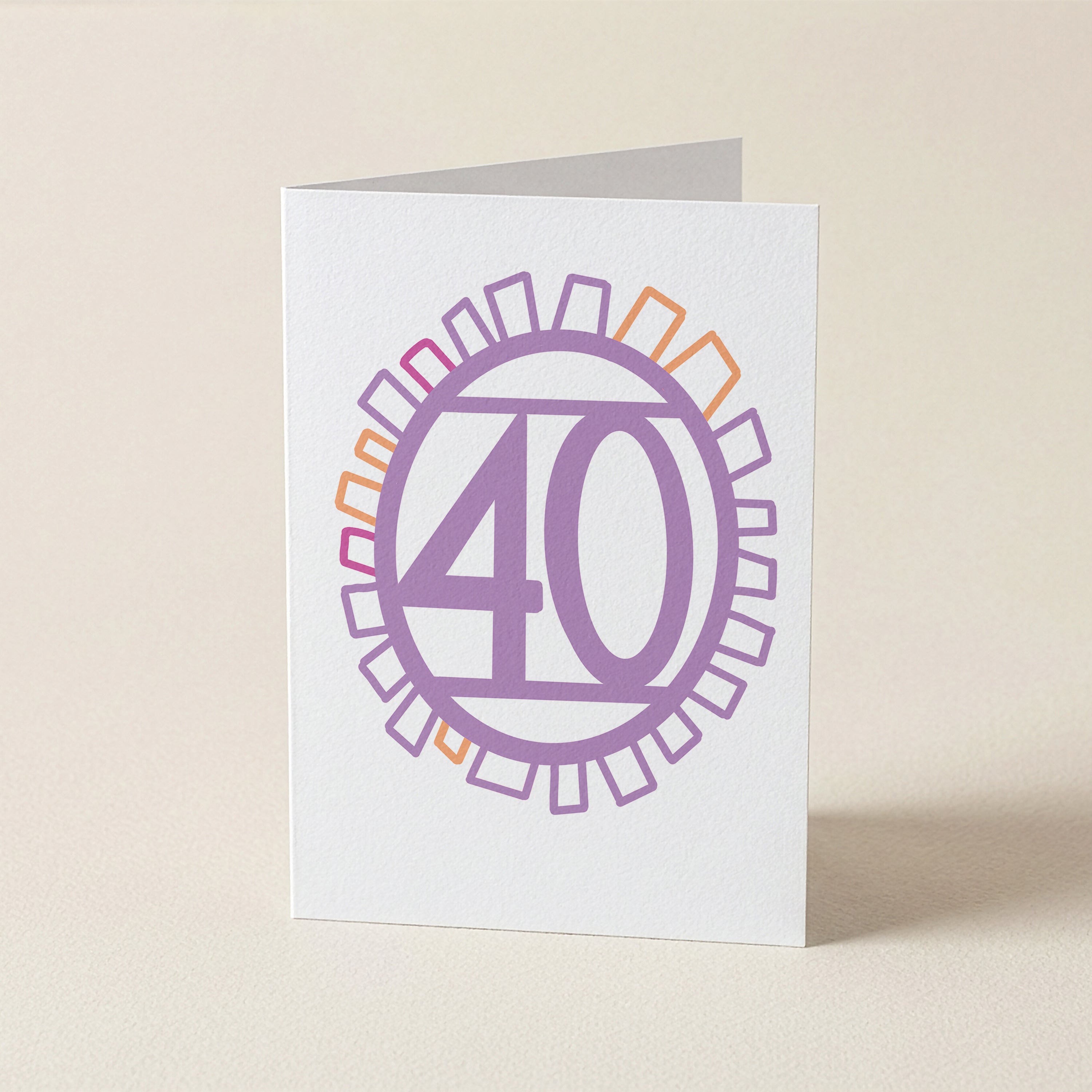 Forty '40' - Number/Milestone Greeting Card