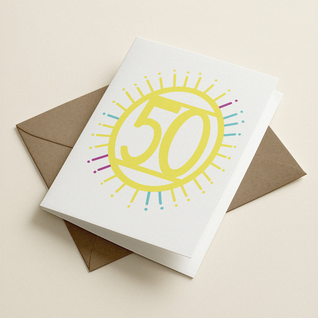 fifty ‘50’ - Number/Milestone Greeting Card