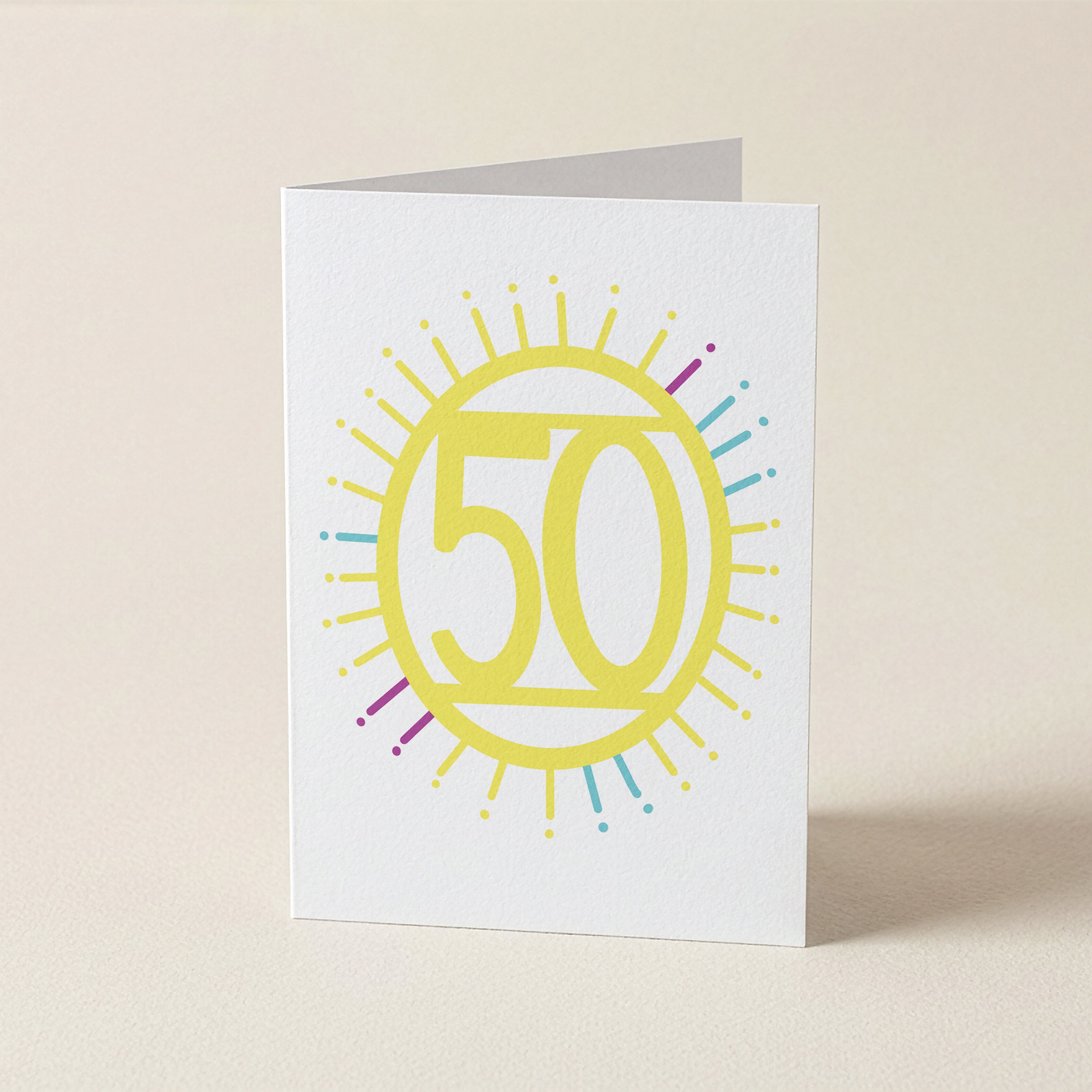 fifty ‘50’ - Number/Milestone Greeting Card