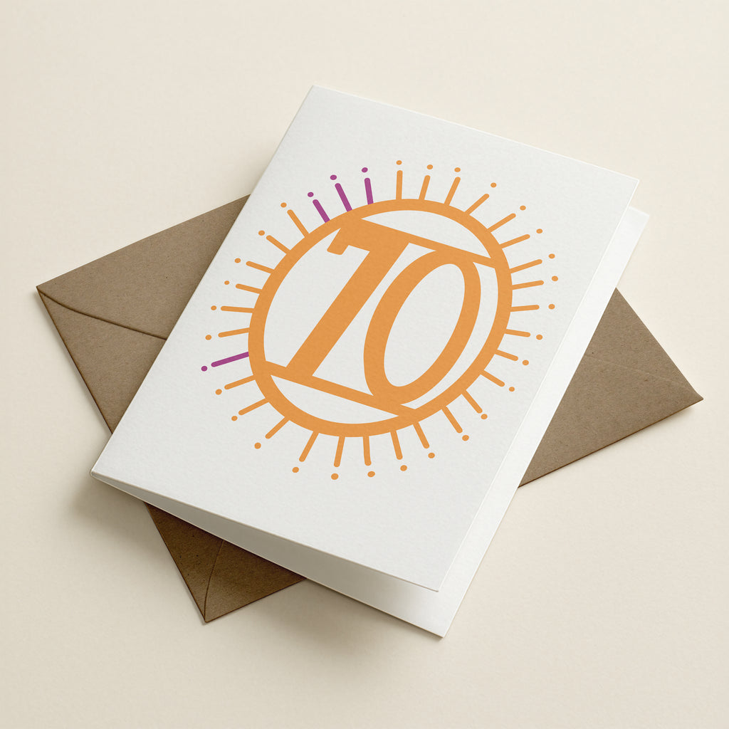 seventy ‘70’ - Number/Milestone Greeting Card
