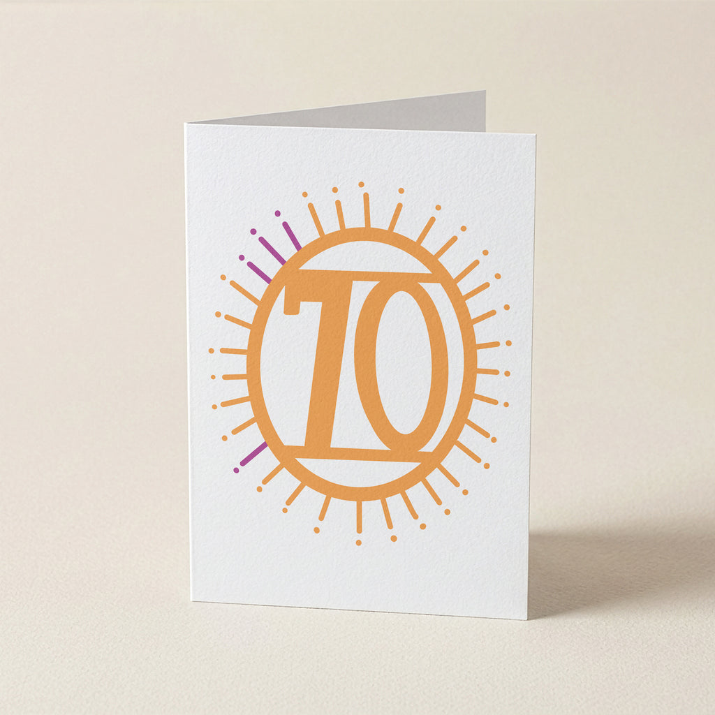 seventy ‘70’ - Number/Milestone Greeting Card