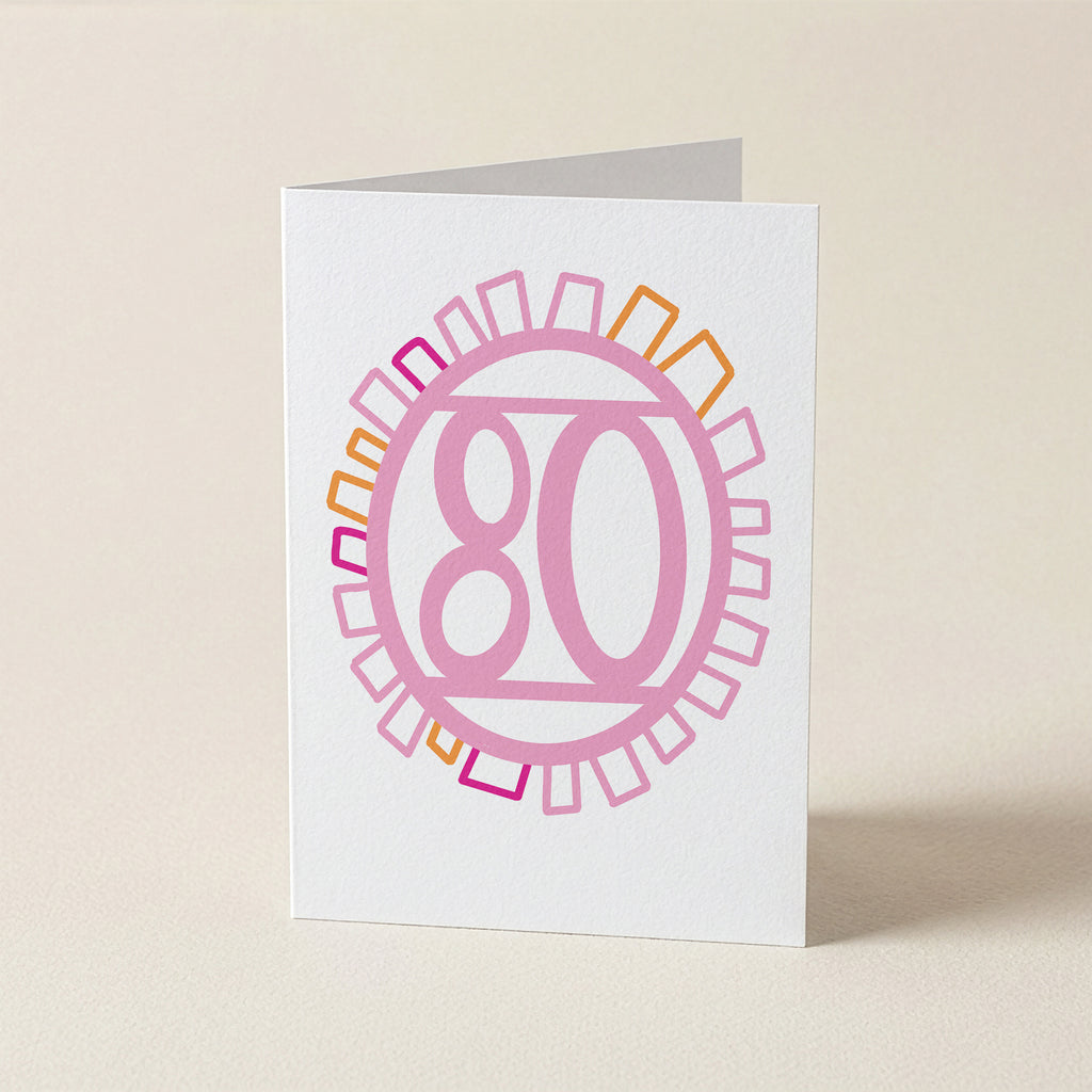WS Eighty ‘80’ Pink - Birthday Card