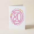 WS Eighty ‘80’ Pink - Birthday Card