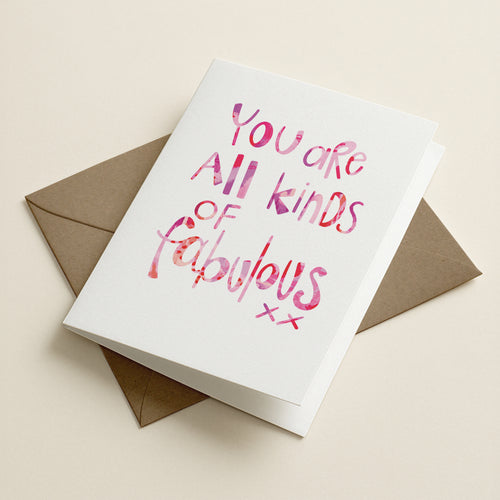 All Kinds Of Fabulous - WCO - Word Greeting Card