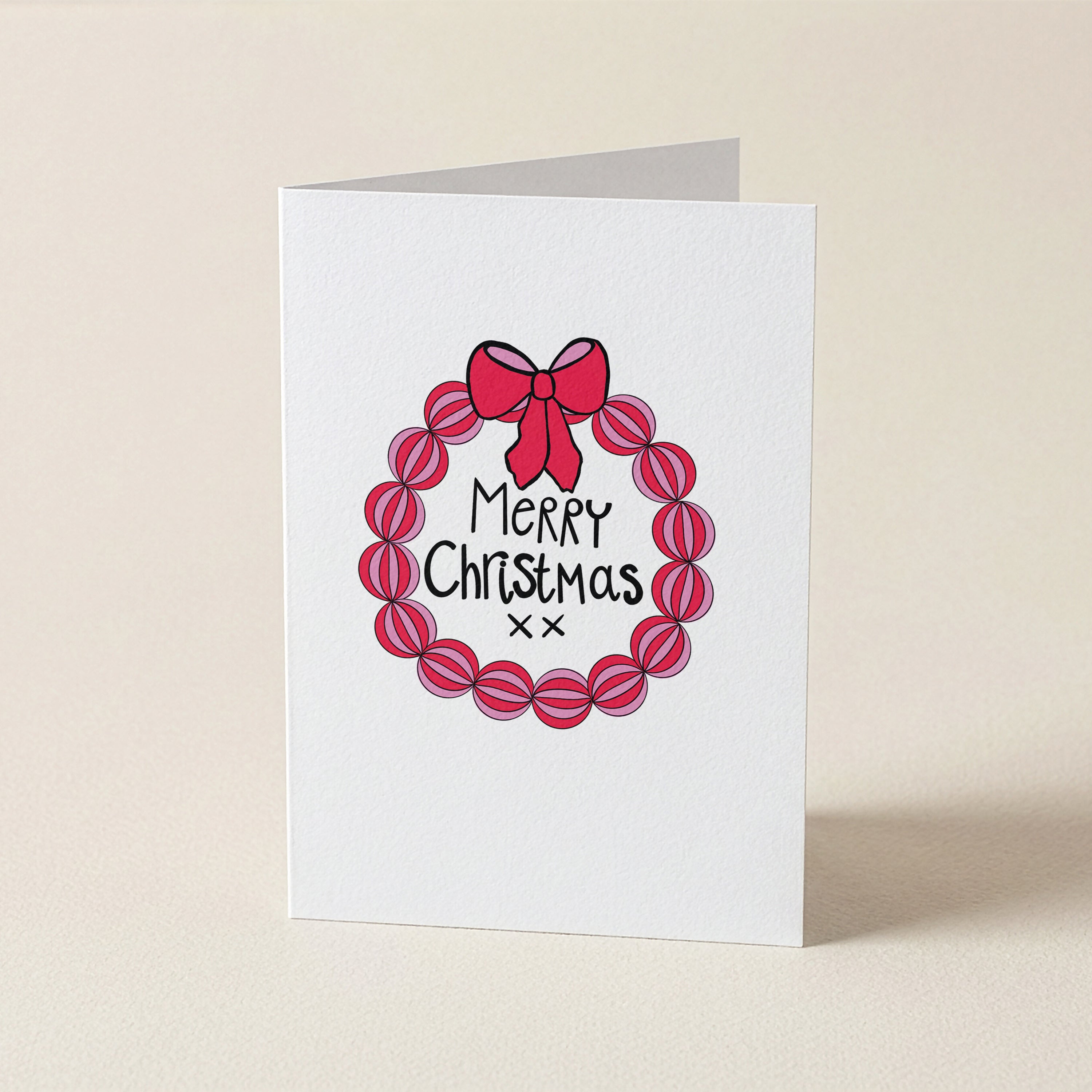 Bauble Wreath Merry Christmas - CH - Christmas Cards