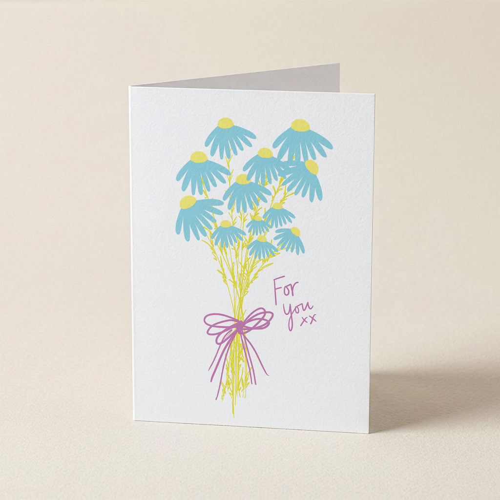 For You Flower Bunch - 70S - Word Greeting Card