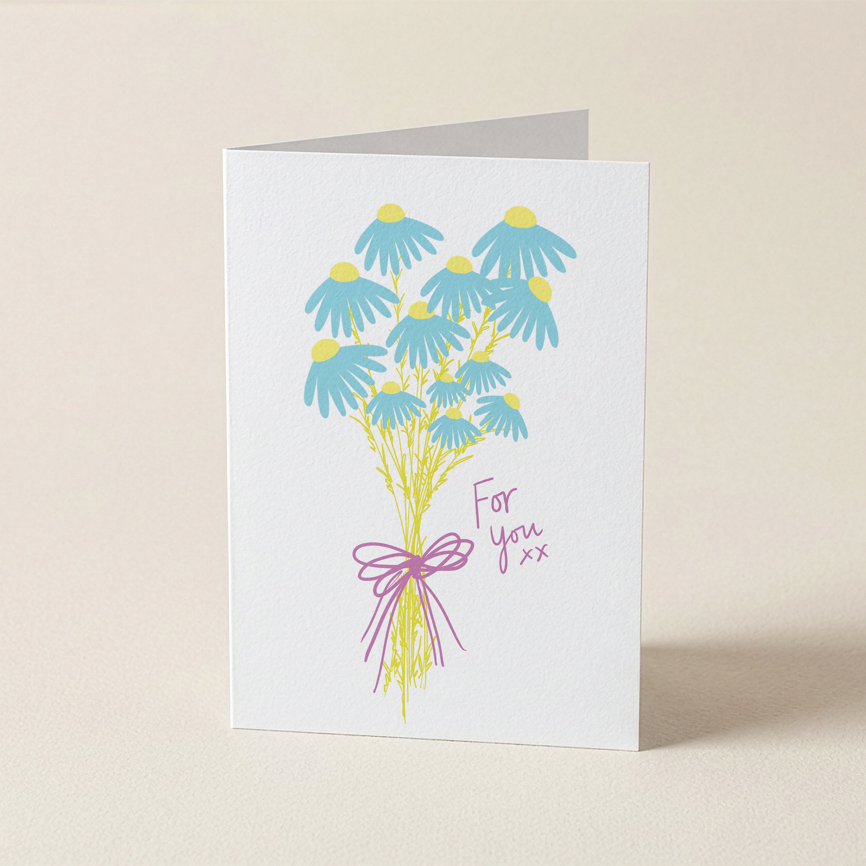 For You Flower Bunch - 70S - Word Greeting Card
