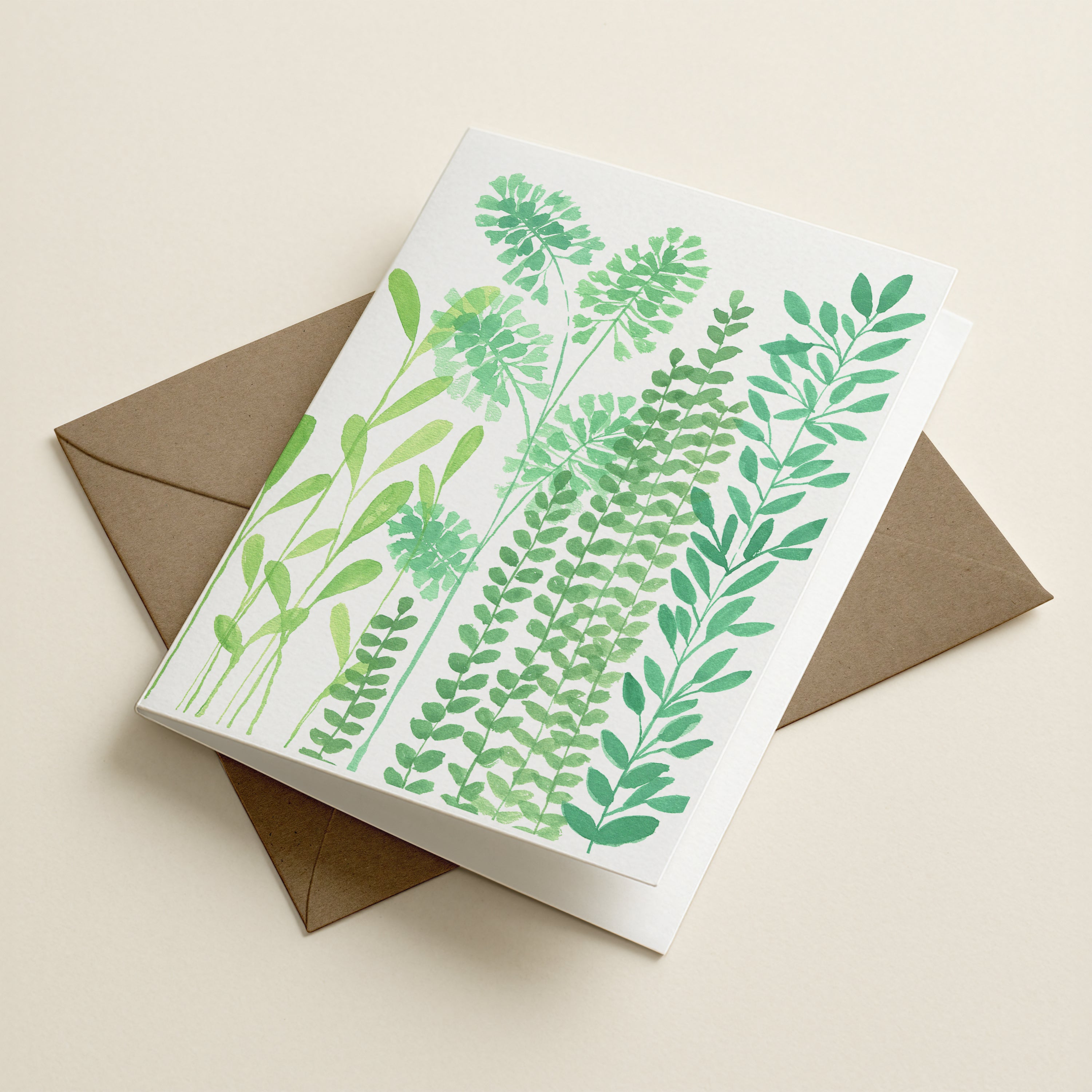 WS Green Botanical Dream - Botanical Greeting Card