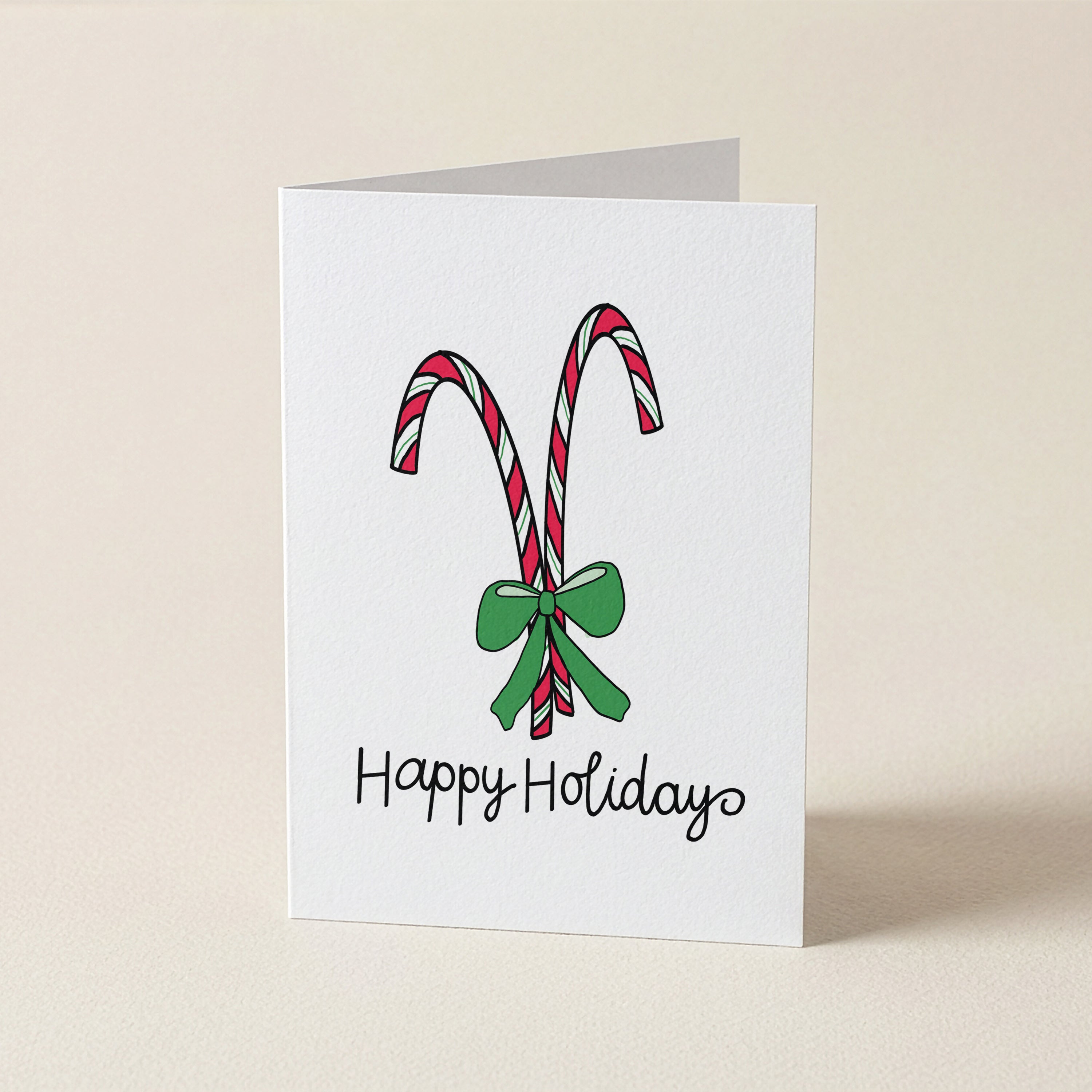 Candy Cane Happy Holidays - CH - Christmas Cards