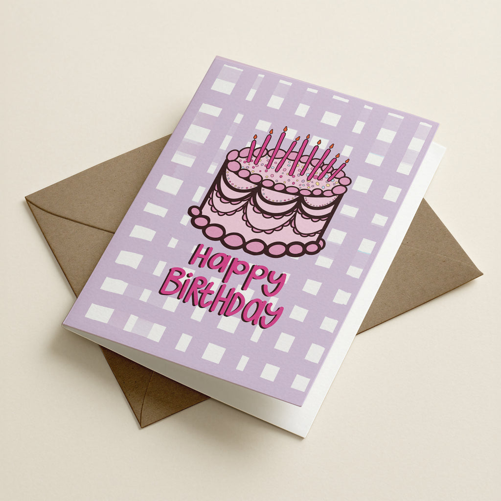 Cake Happy Birthday - CHK - Word Greeting Card