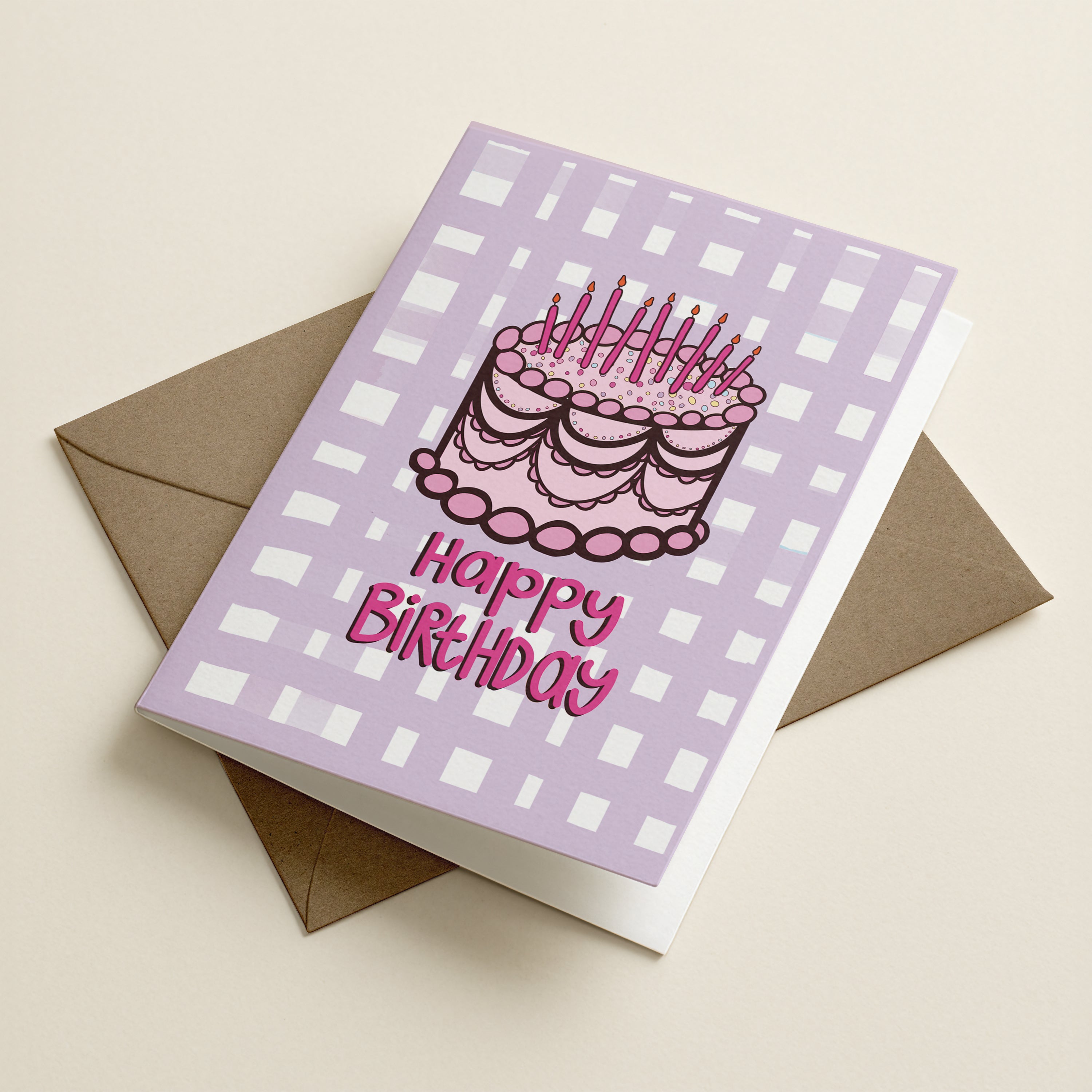 Cake Happy Birthday - CHK - Word Greeting Card