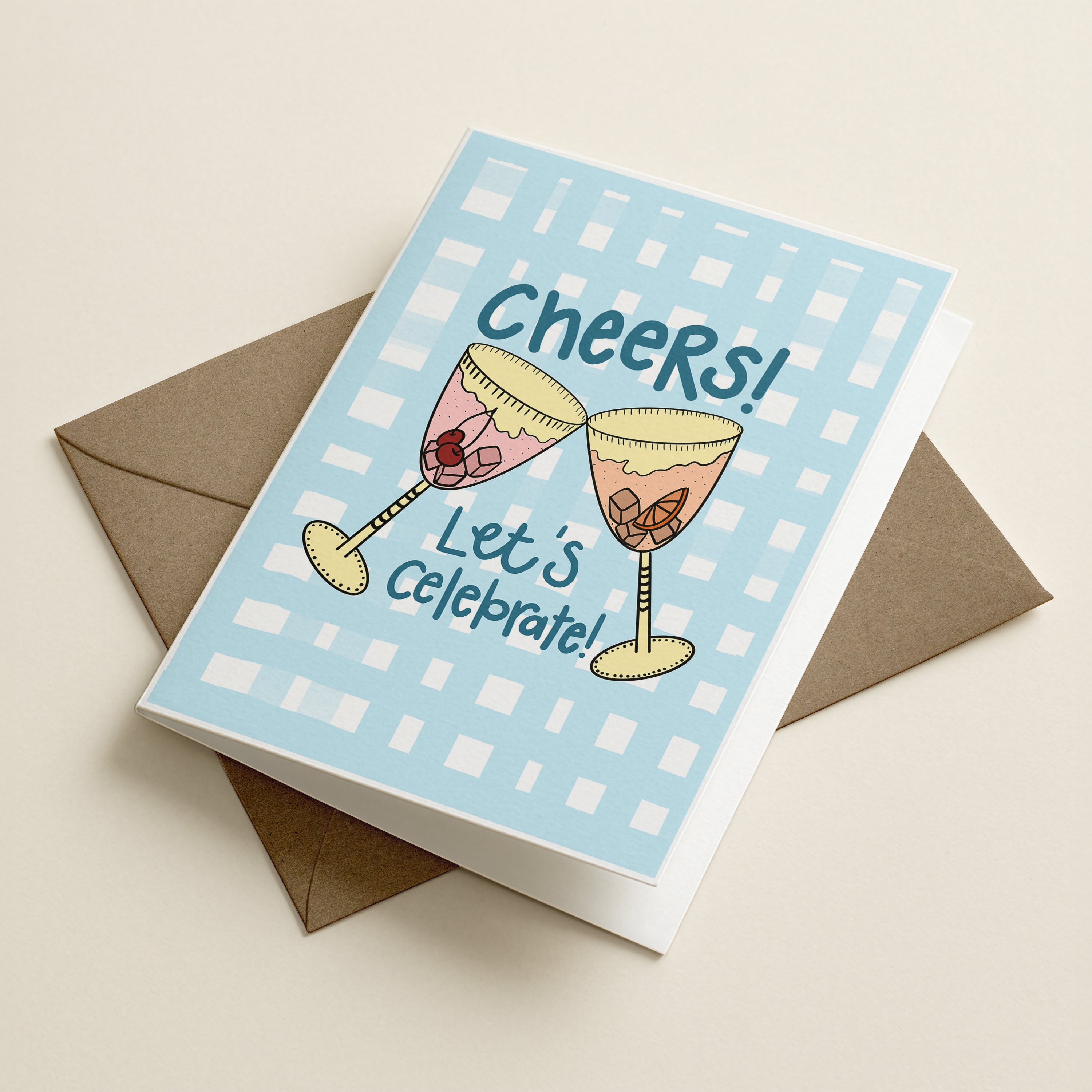 Cheers, Let's Celebrate - CHK - Word Greeting Card