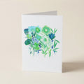 WS Dreamy Green Blue Floral - Botanical Greeting Card