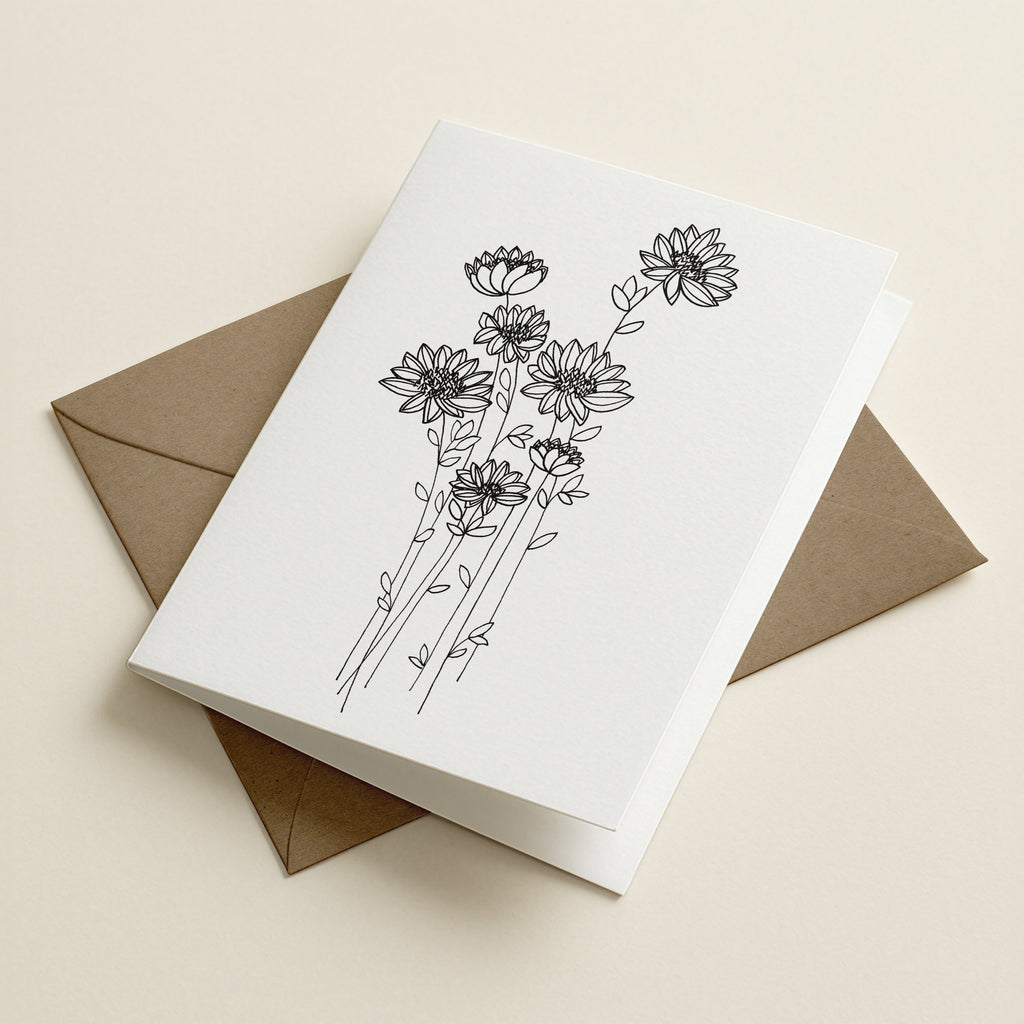 WS Fancy Floral Wildflower - Botanical Greeting Card