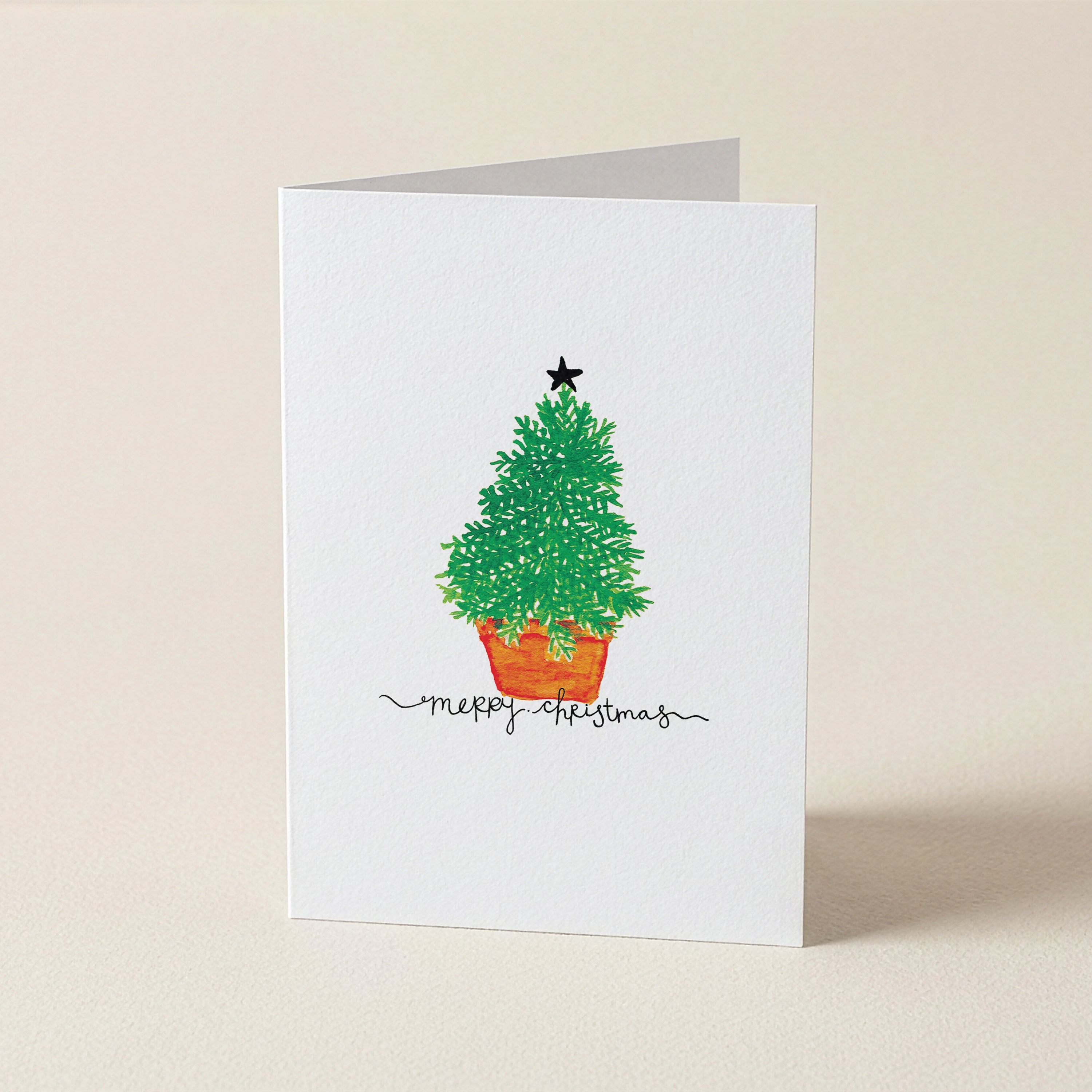 WS Potted Fir Tree Merry Christmas - CH - Christmas Cards