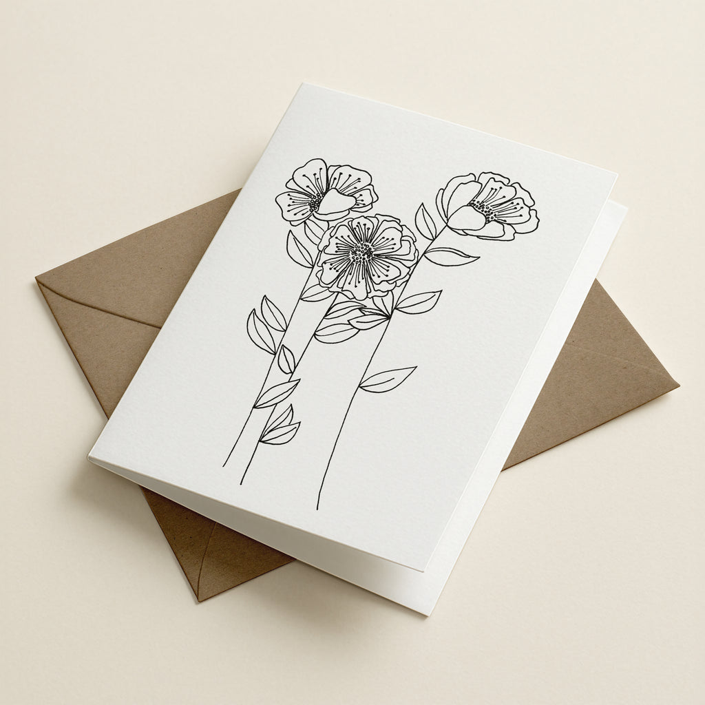 Floaty Floral Wildflower - Botanical Greeting Card
