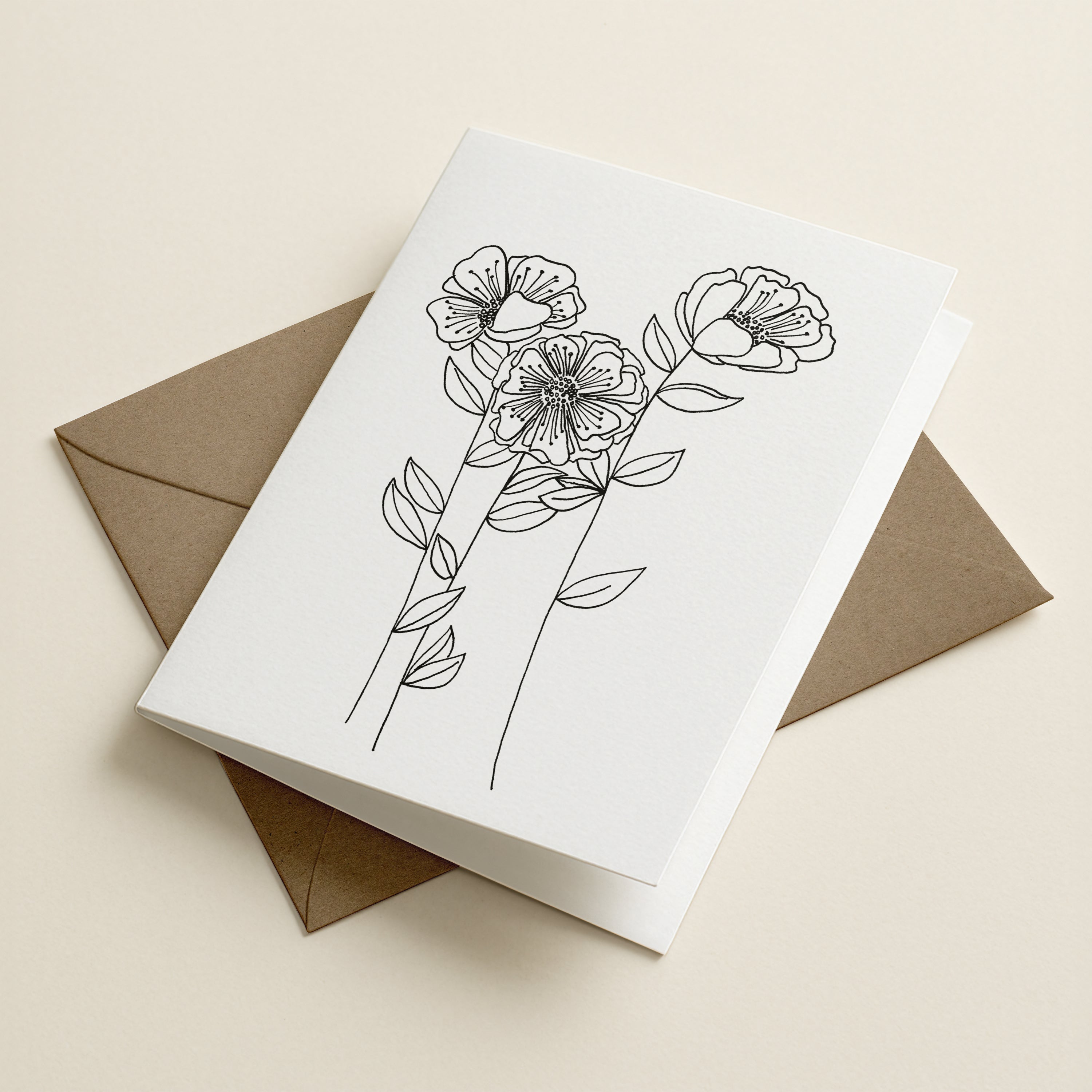 Floaty Floral Wildflower - Botanical Greeting Card