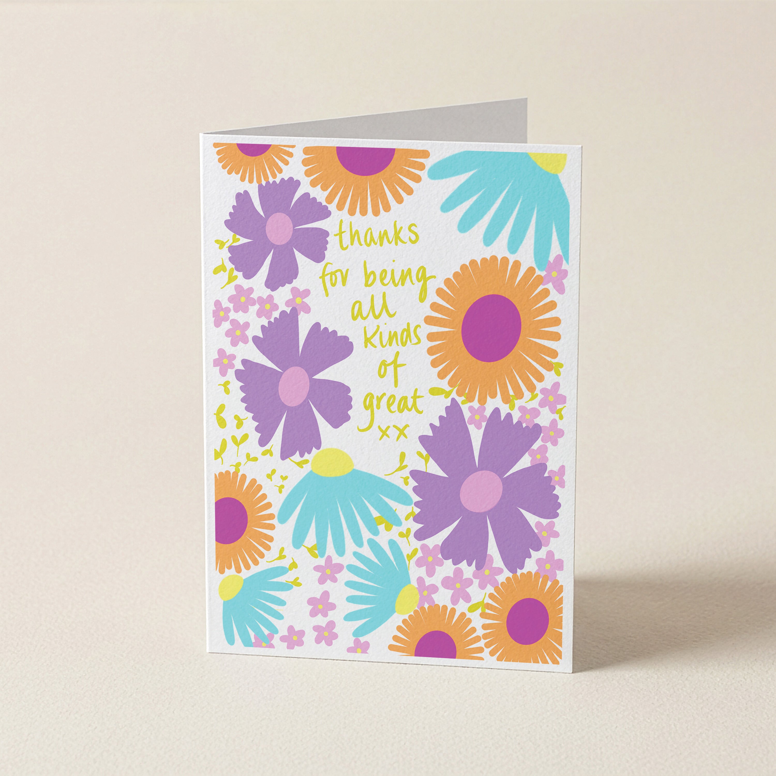 Thank you all kinds of Great - 70S - Word Greeting Card