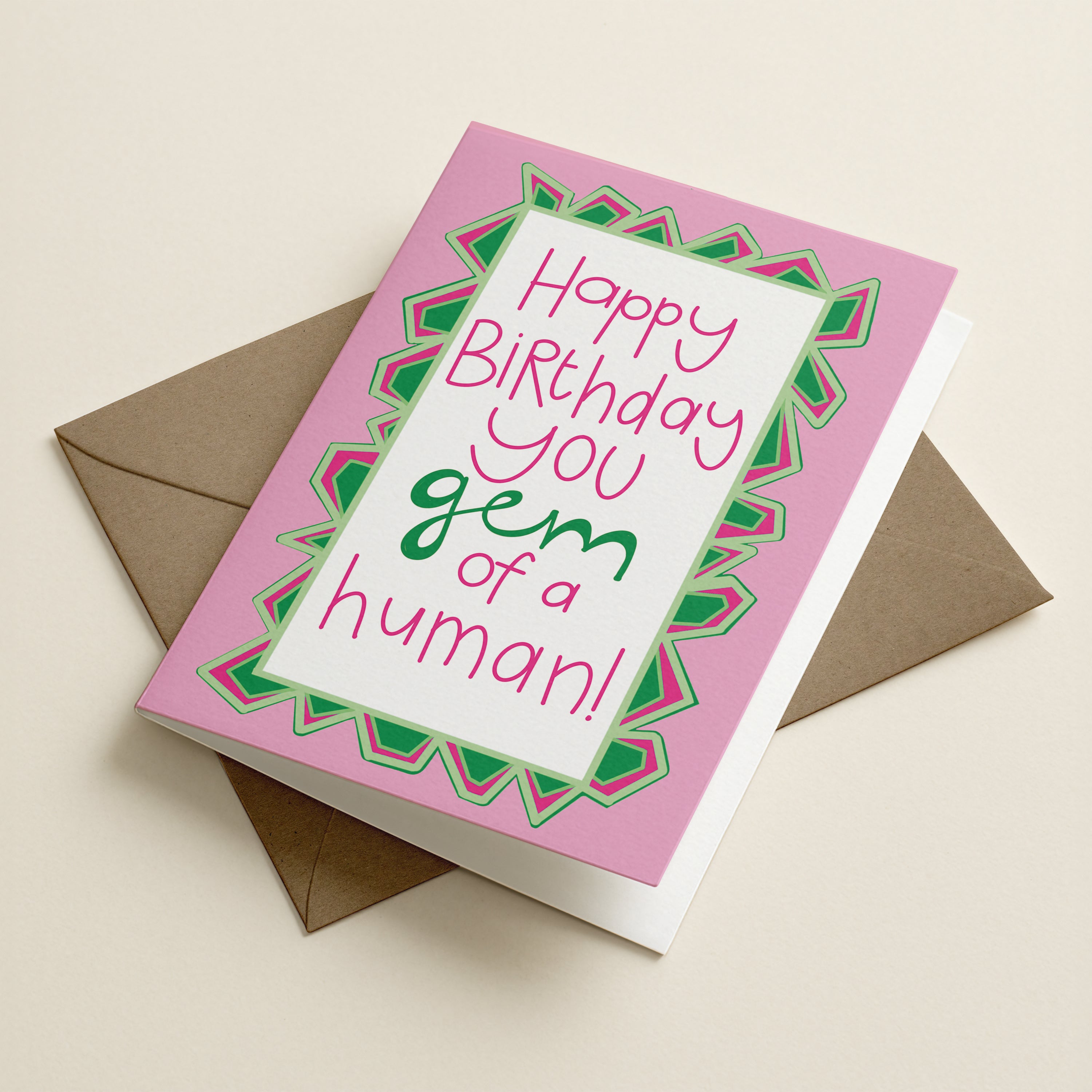 WS Happy B'Day Gem Of A Human - FR - Word Greeting Card