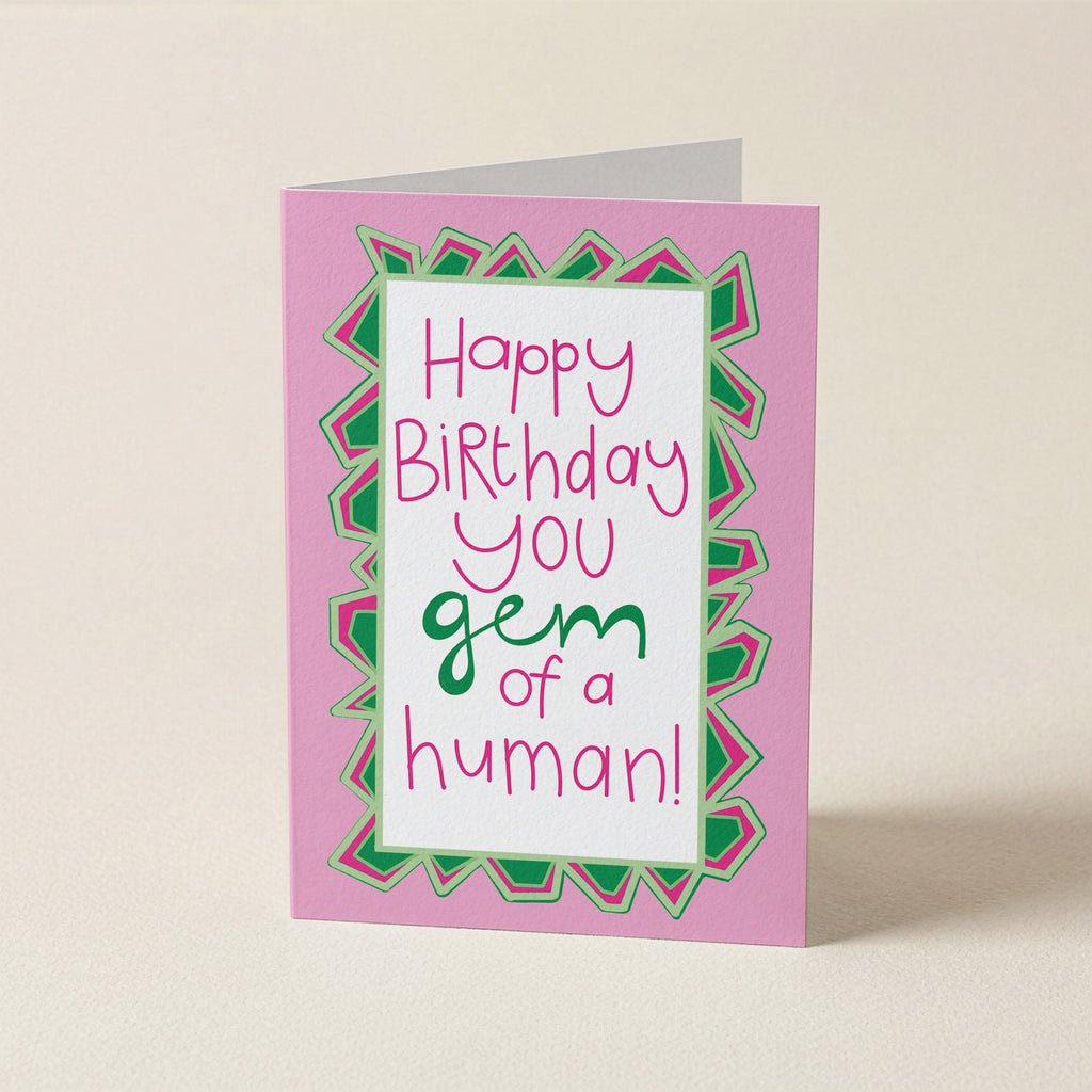 WS Happy B'Day Gem Of A Human - FR - Word Greeting Card