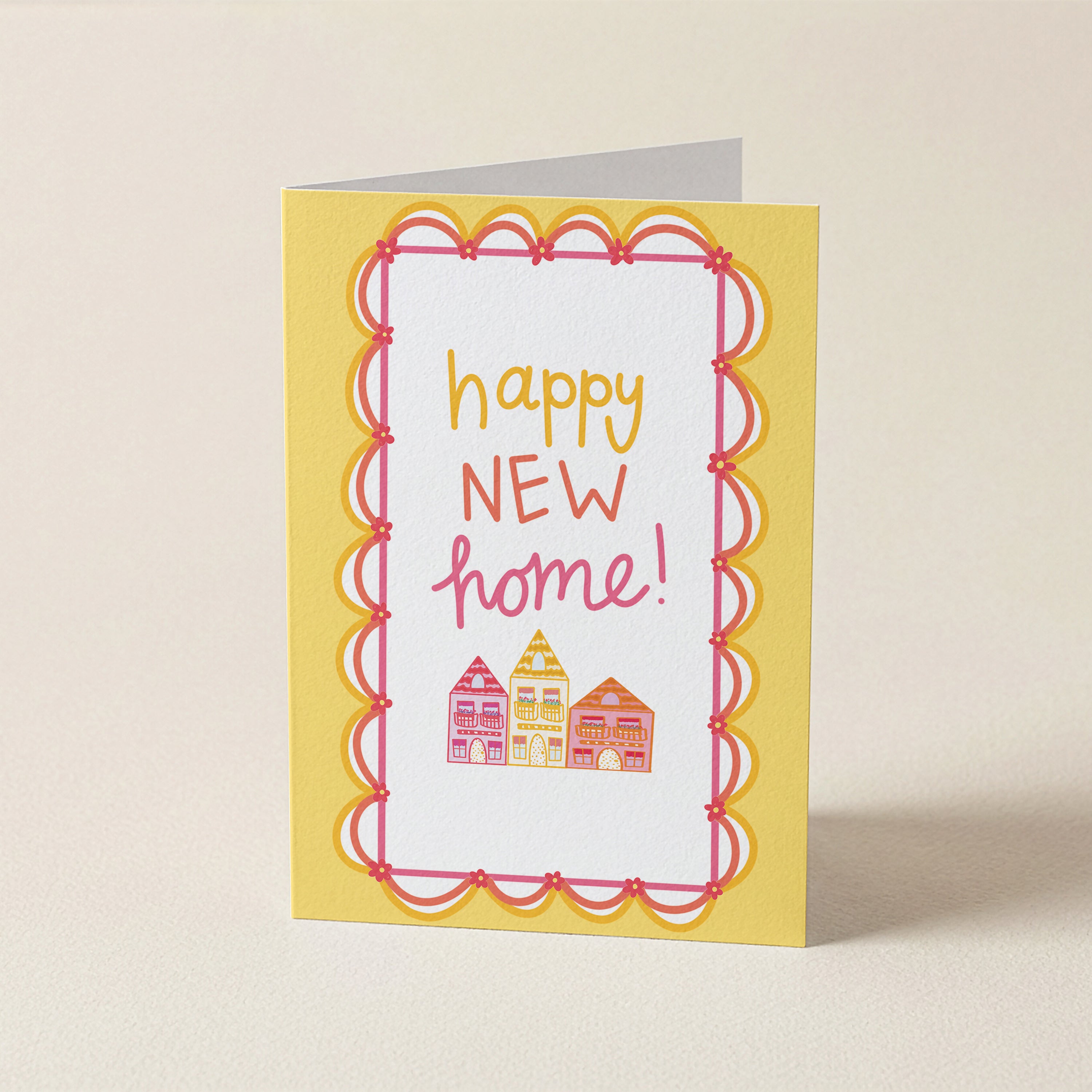 WS Happy New Home Yel - FR - Word Greeting Card