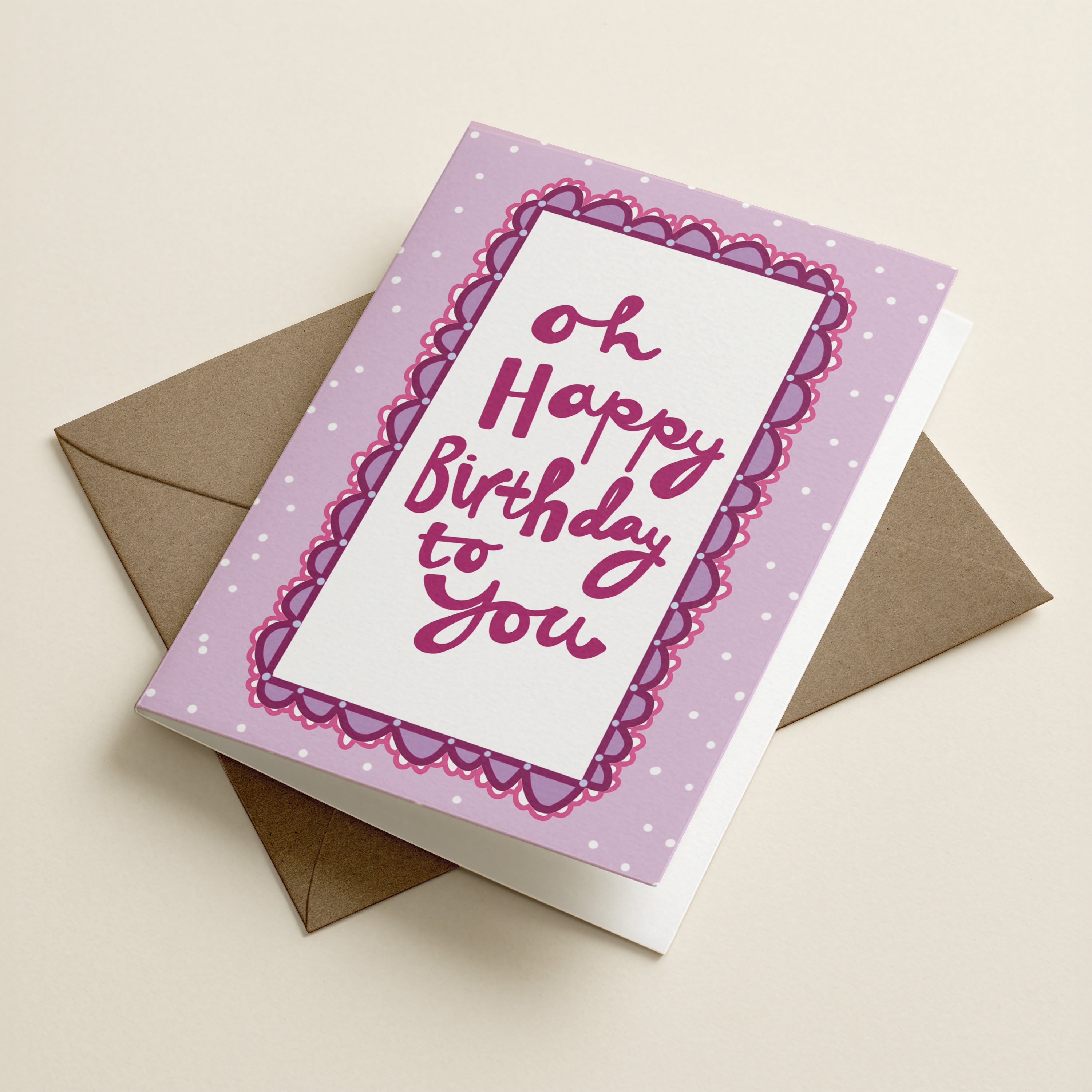 WS Oh Happy Birthday To You Lav - FR - Word Greeting Card
