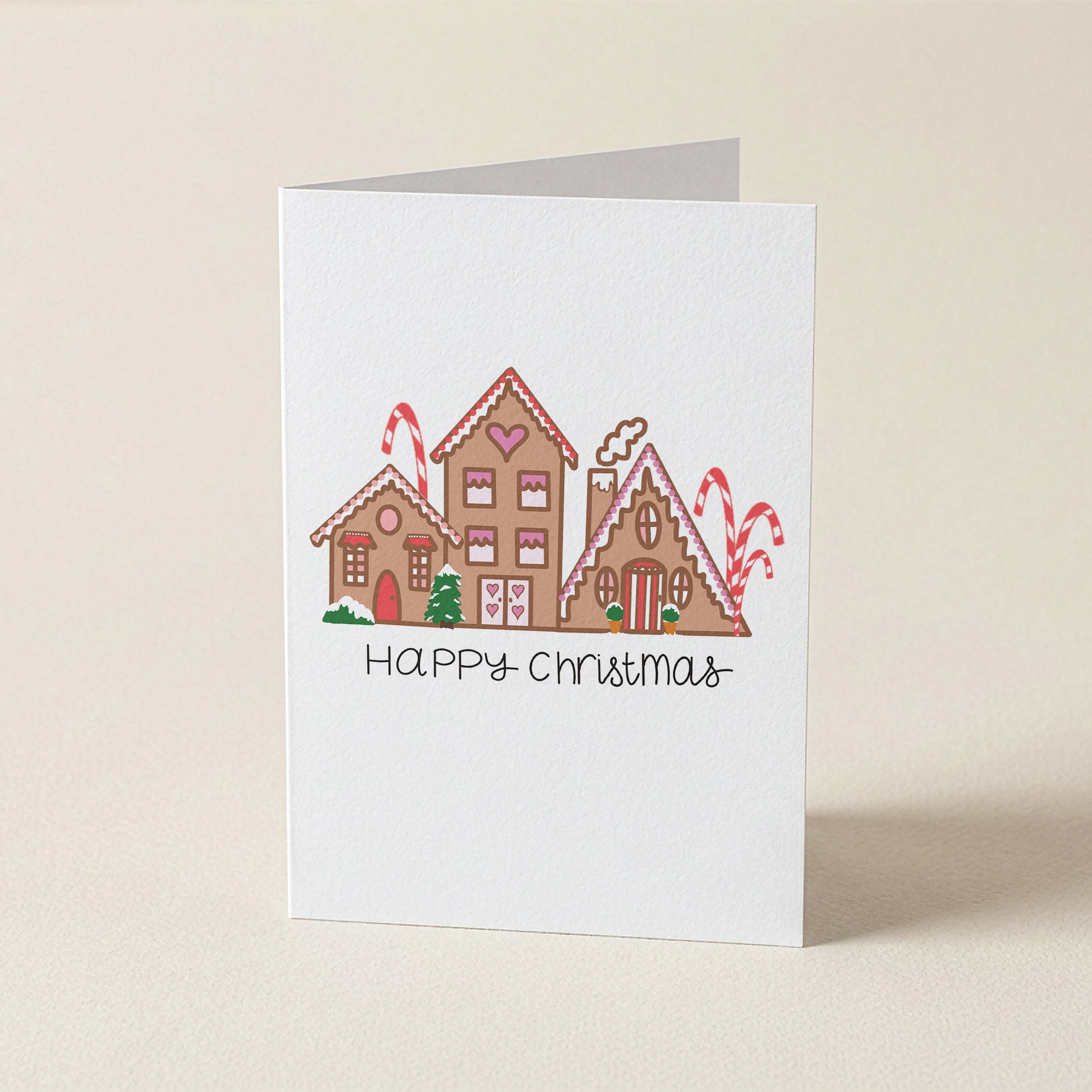 Gingerbread Houses Happy Christmas - CH - Christmas Cards