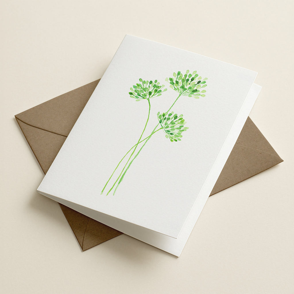 WS Green Bloom Trio - Botanical Greeting Card