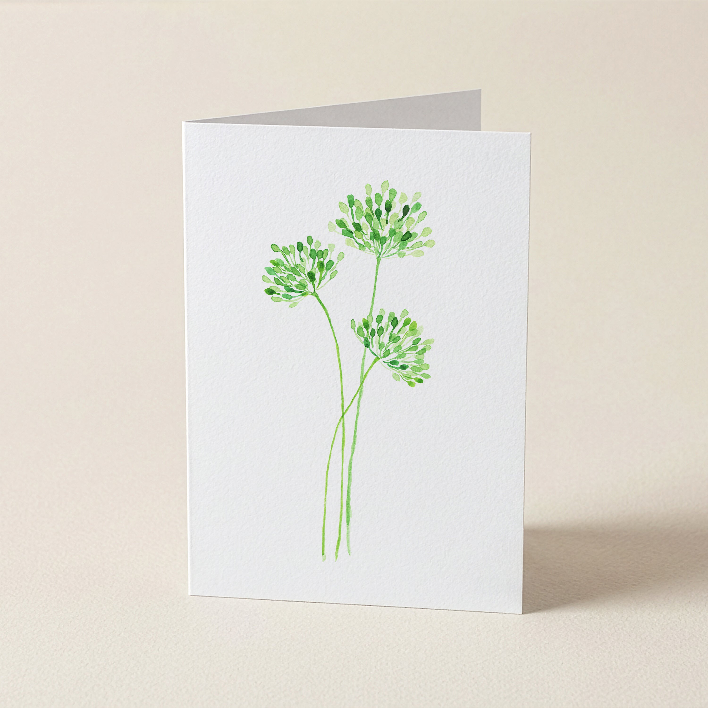 WS Green Bloom Trio - Botanical Greeting Card