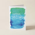 'Happy Birthday xx' (Green + Blue) - WBL - Word Greeting Card