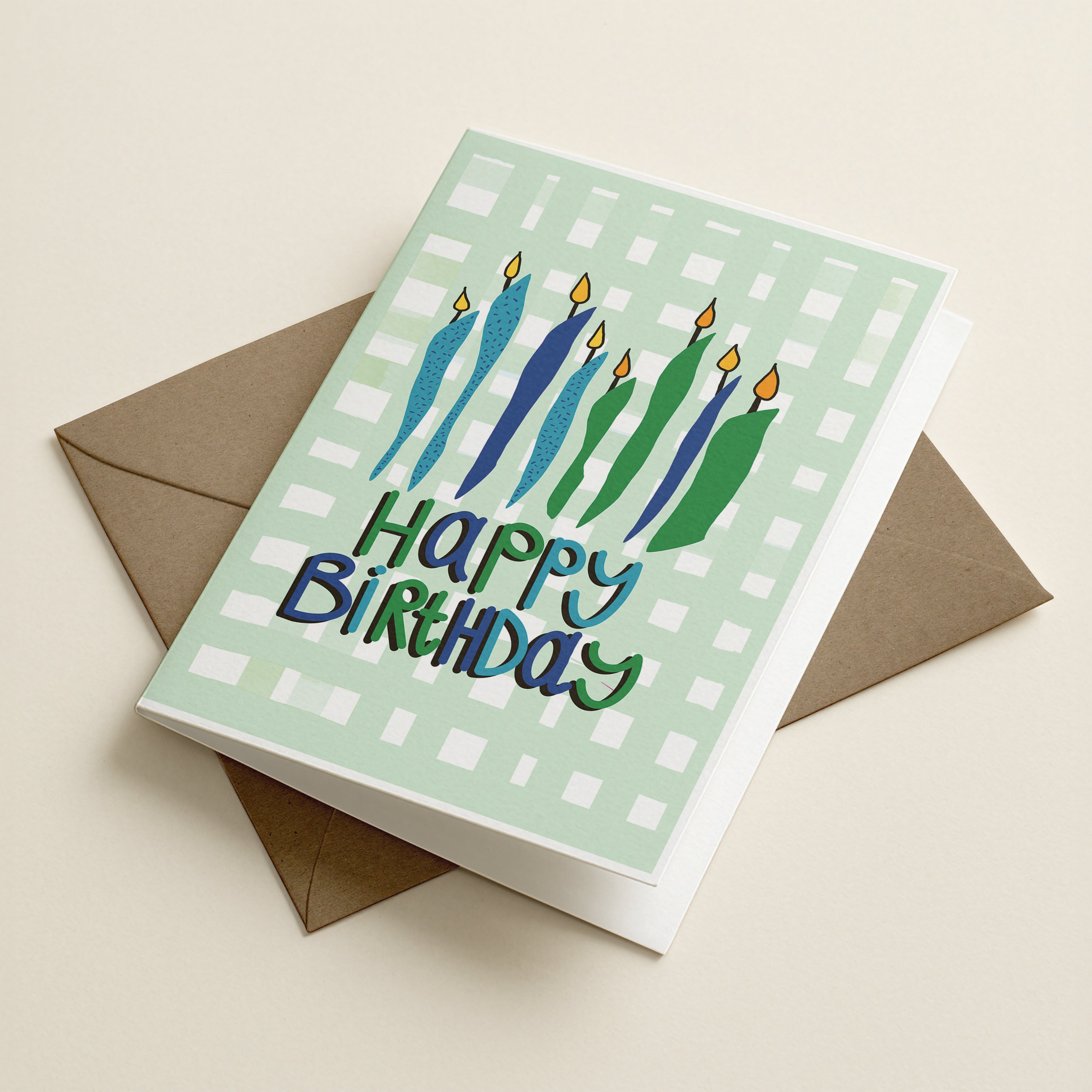 Candles Happy Birthday - CHK - Word Greeting Card