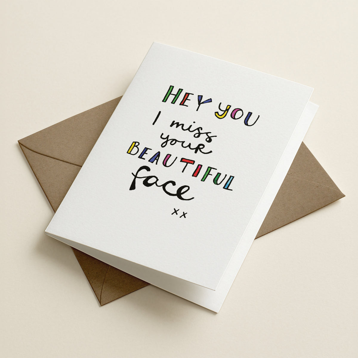 WS Miss Your Face - WW - Word Greeting Card