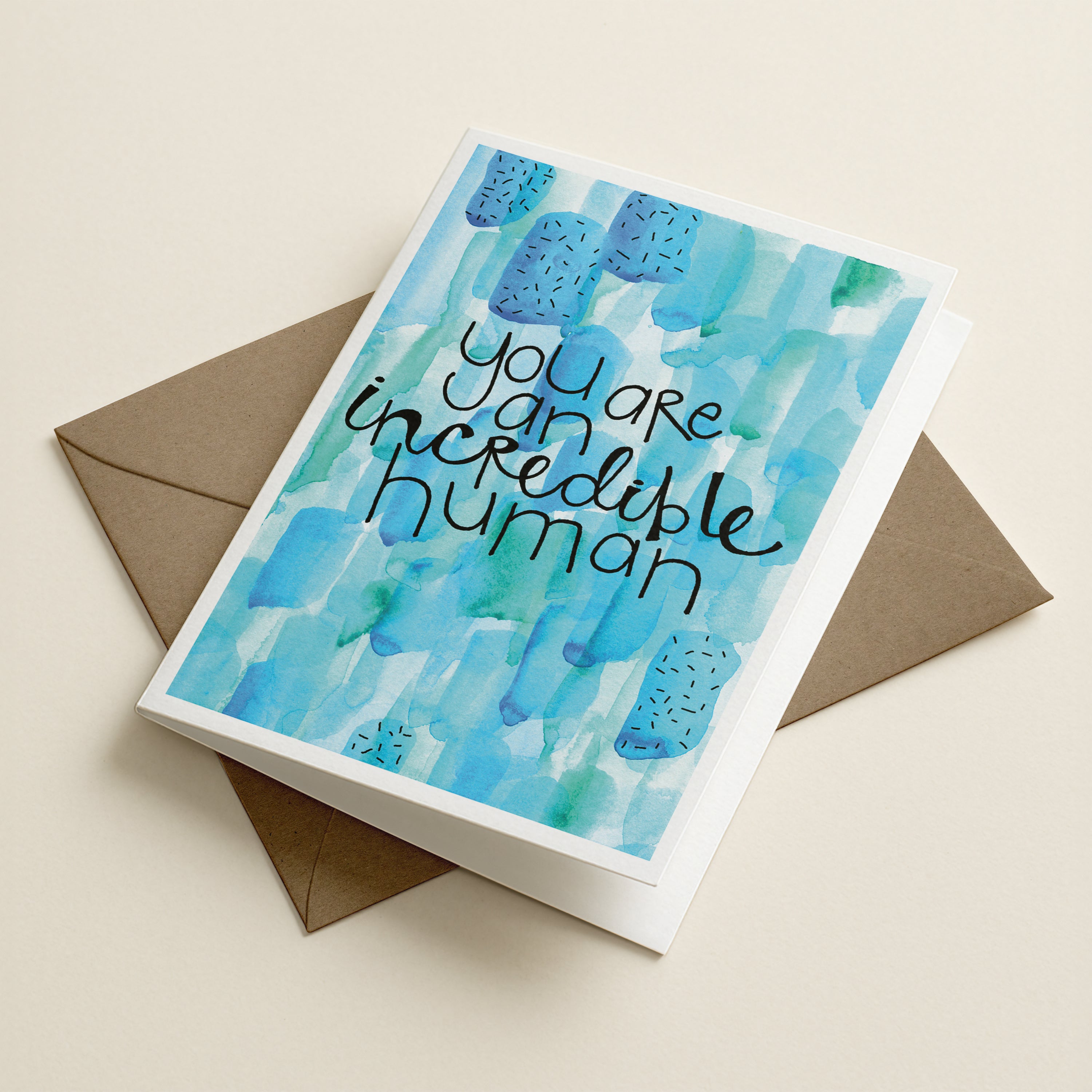 WS Incredible Human Blue - WCO - Word Greeting Card
