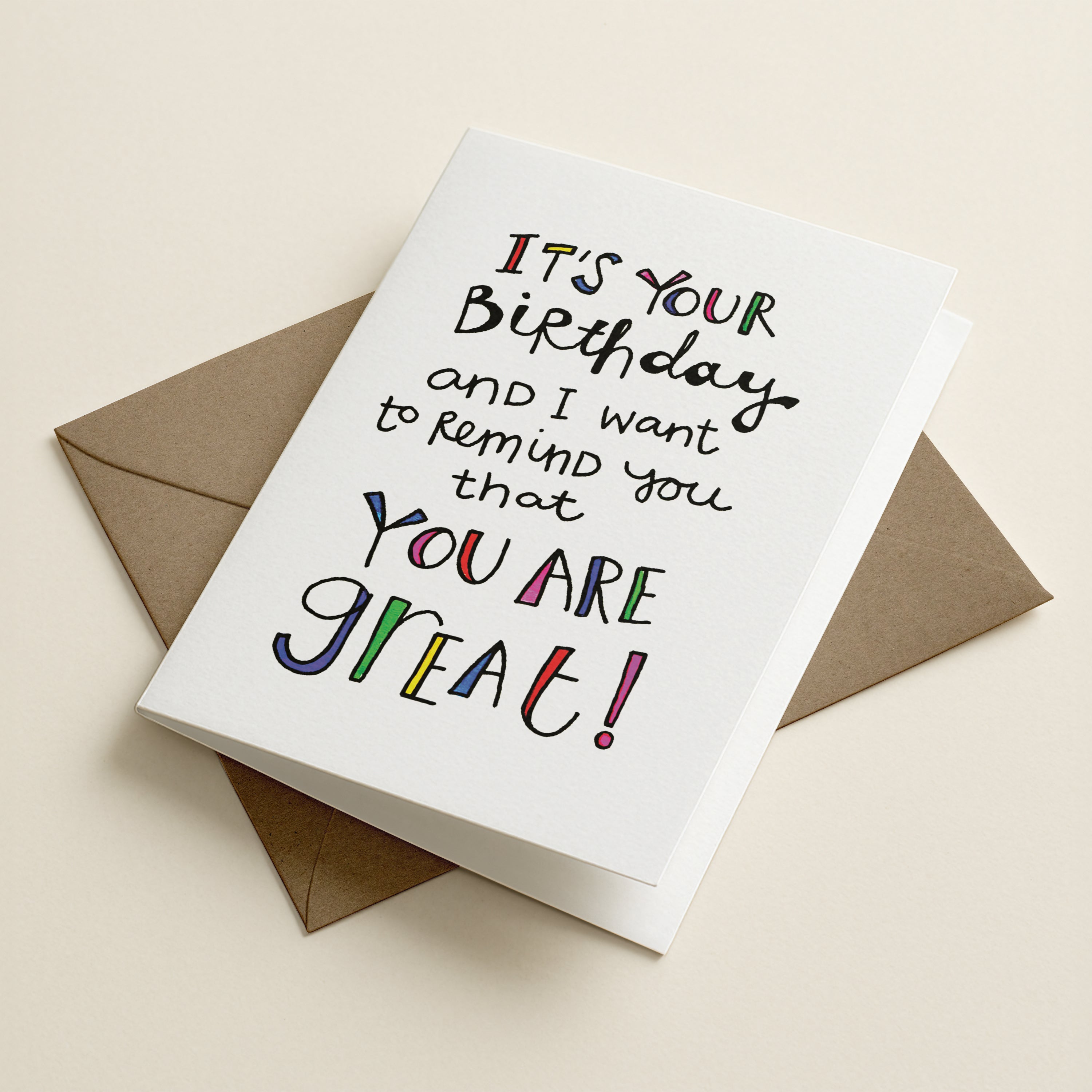 It's Your Birthday Great - WW - Word Greeting Card